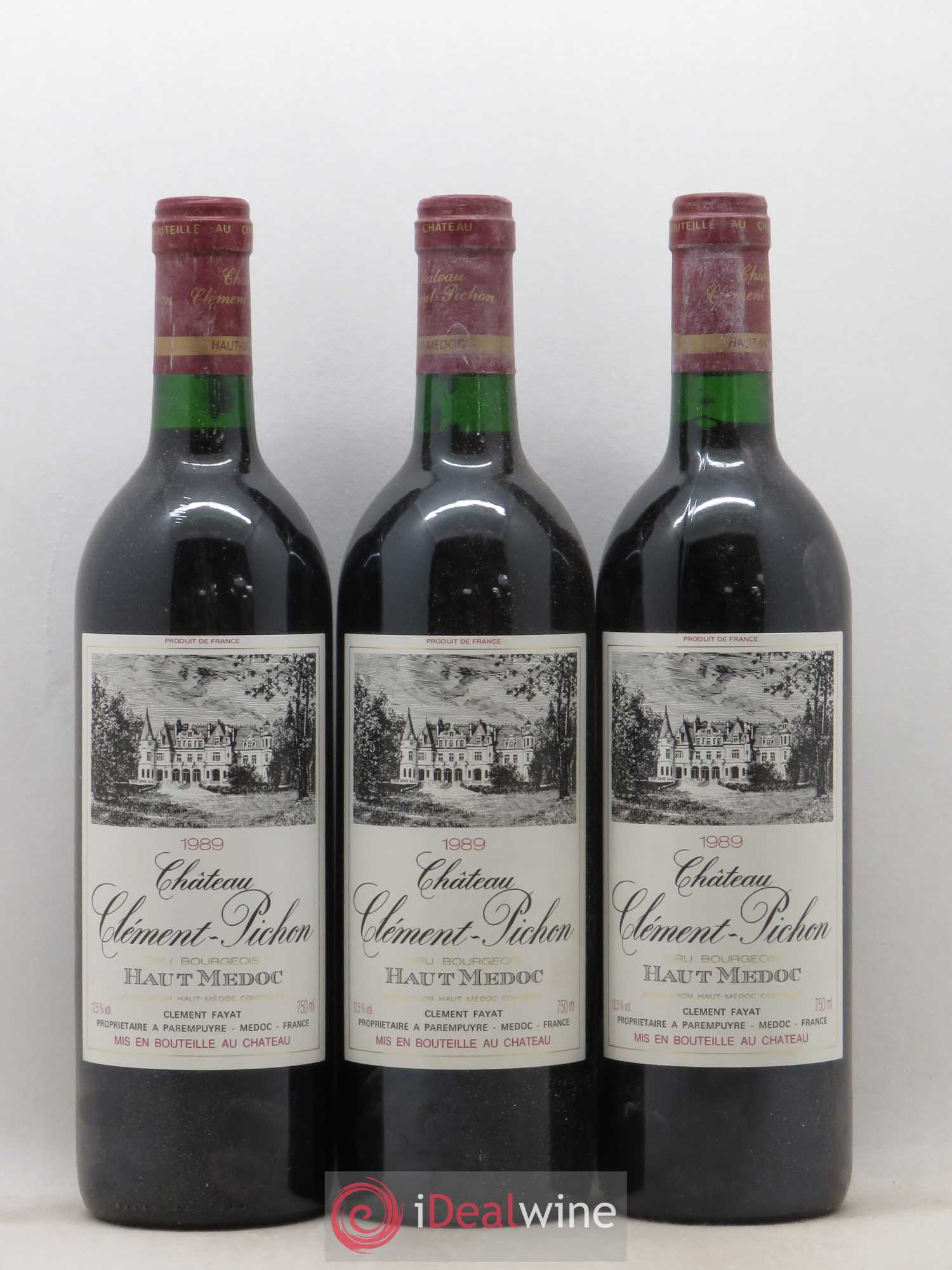 Château Clément-Pichon Cru Bourgeois 1989 - Lot de 12 bouteilles - 1