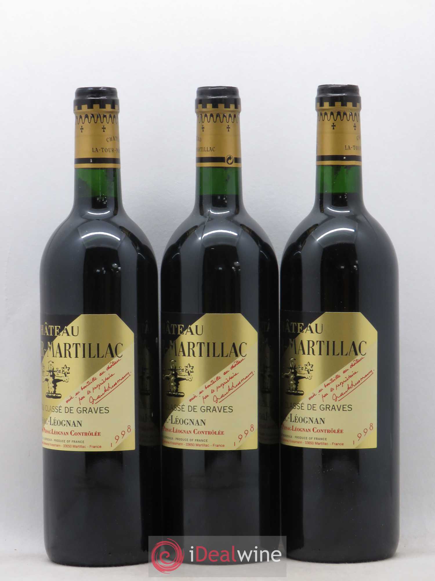 Château Latour-Martillac Cru Classé de Graves 1998 - Lot de 12 bouteilles - 6
