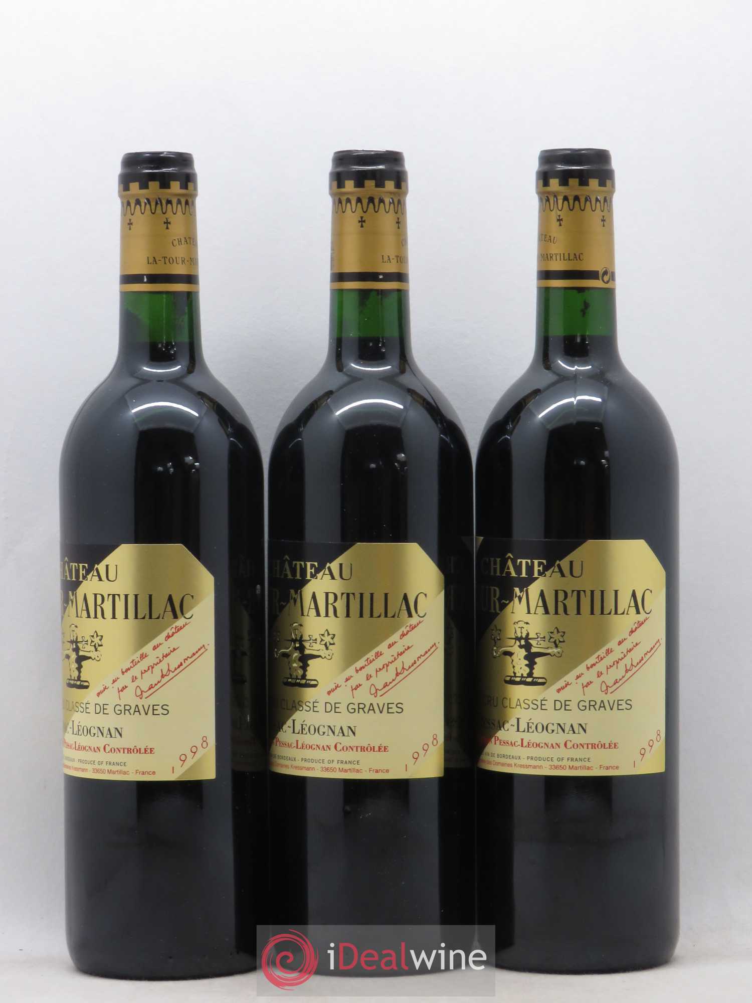 Château Latour-Martillac Cru Classé de Graves 1998 - Lot de 12 bouteilles - 8