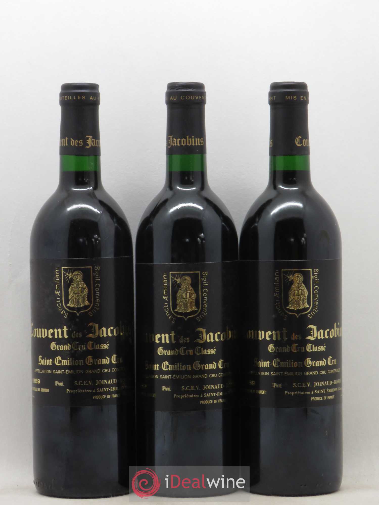 Château Couvent des Jacobins Grand Cru Classé 1989 - Lot de 12 bouteilles - 1
