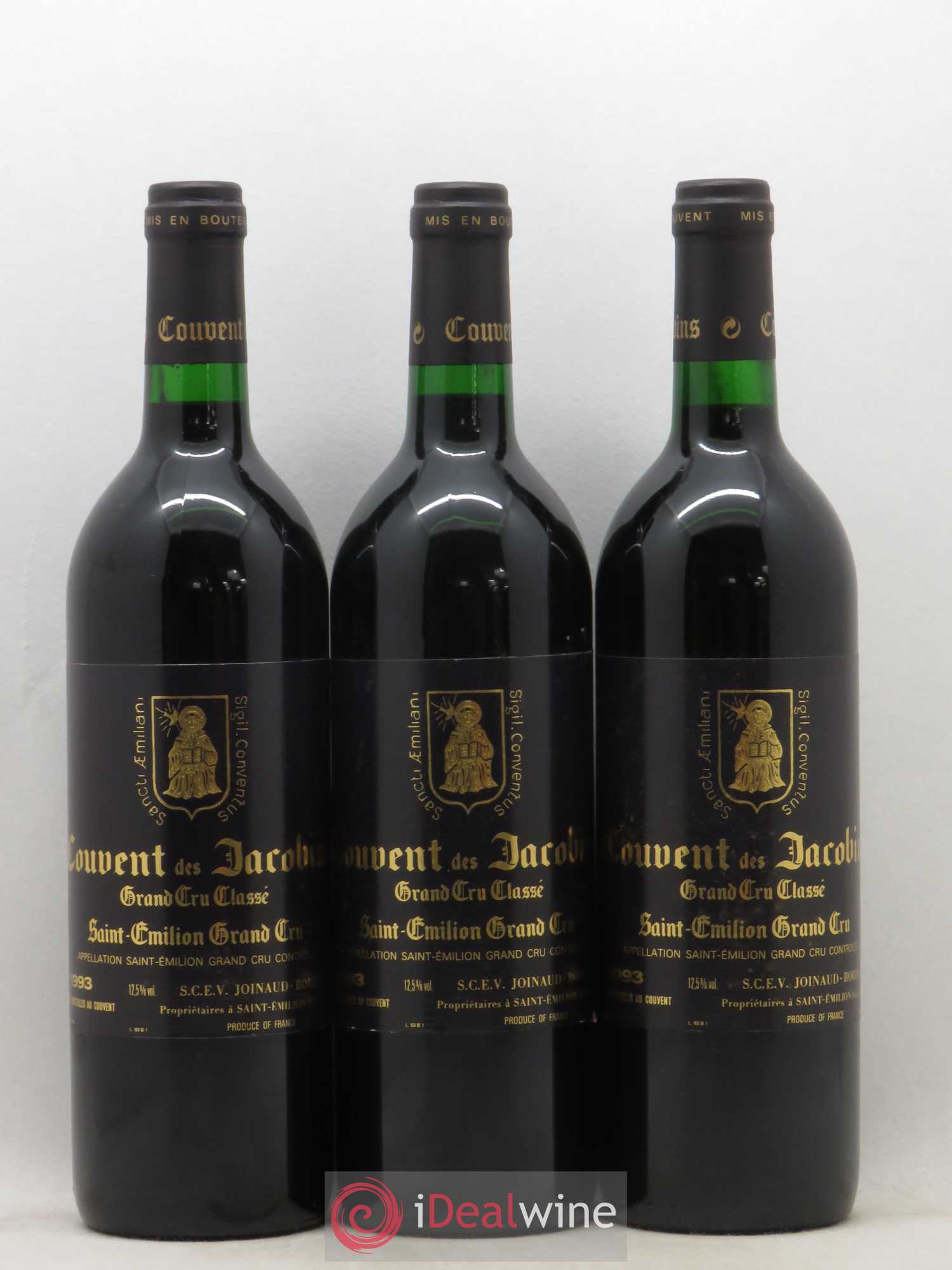 Château Couvent des Jacobins Grand Cru Classé 1993 - Lot of 12 bottles - 1