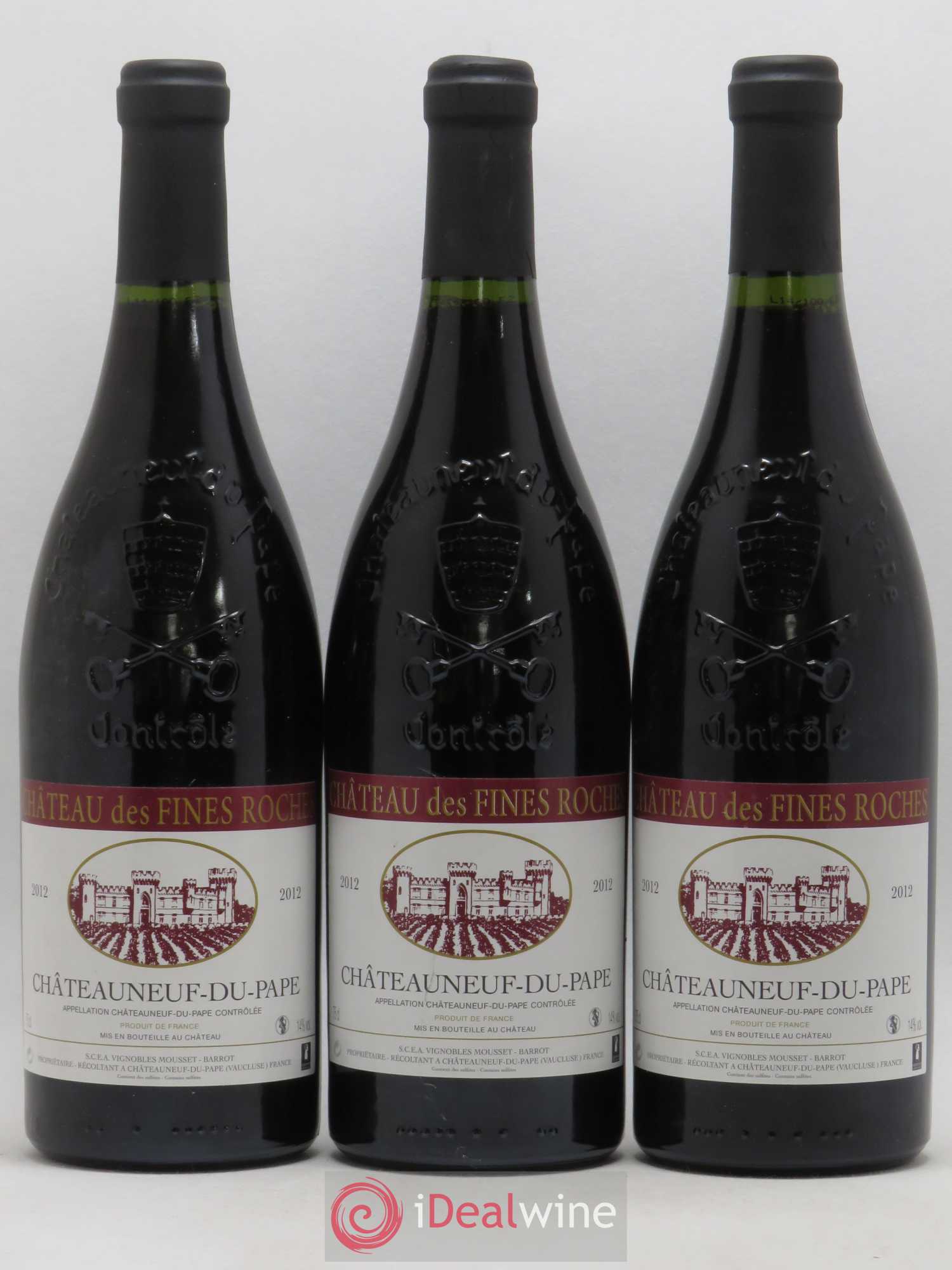 Châteauneuf-du-Pape Fines Roches 2012 - Lot of 3 bottles - 0