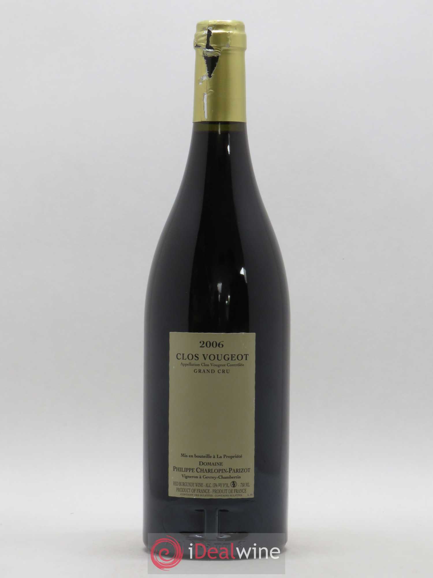 Clos de Vougeot Grand Cru Charlopin-Parizot 2006 - Lot de 1 bouteille - 1