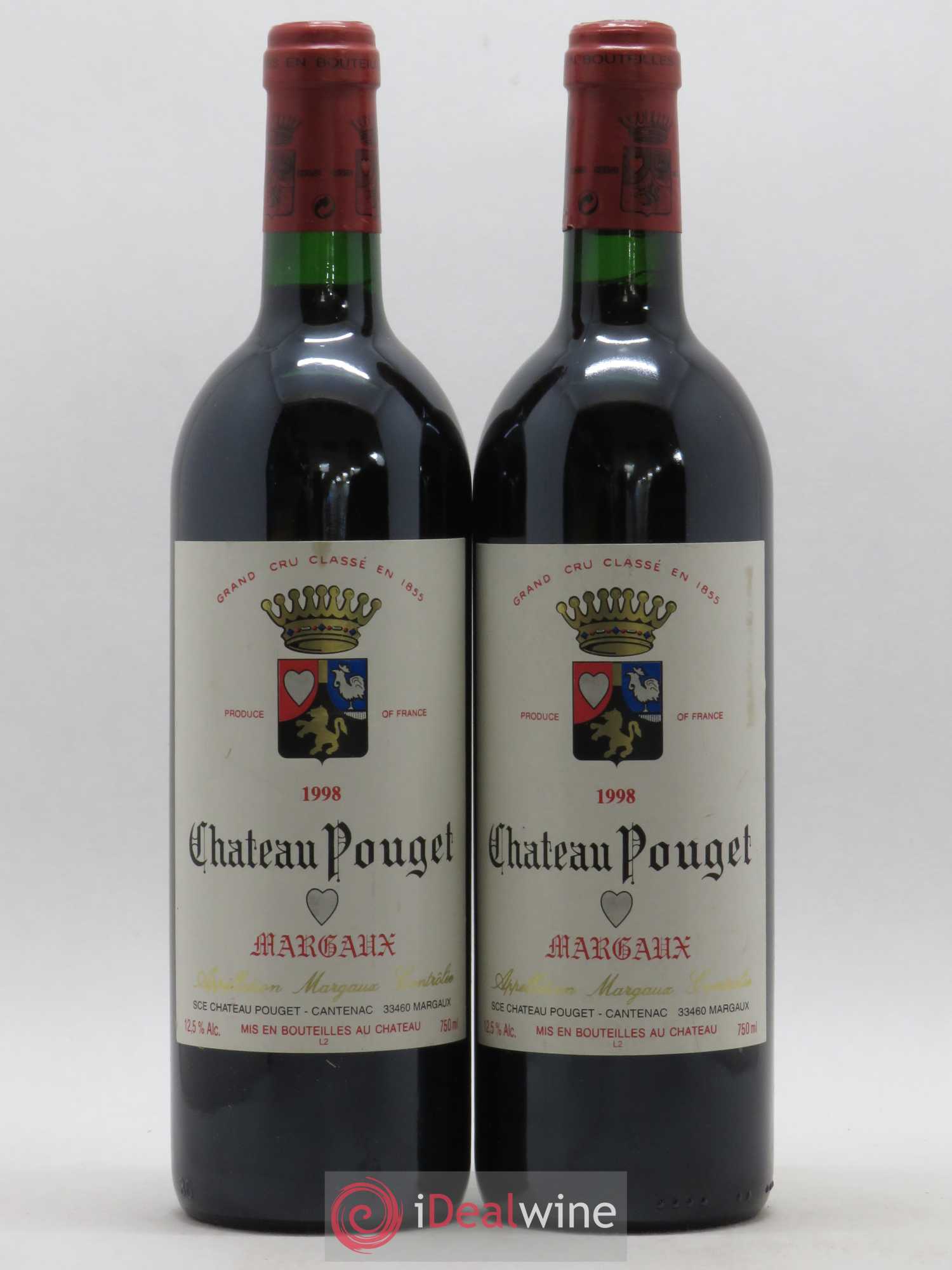 Château Pouget 4ème Grand Cru Classé 1998 - Lot de 2 bouteilles - 0