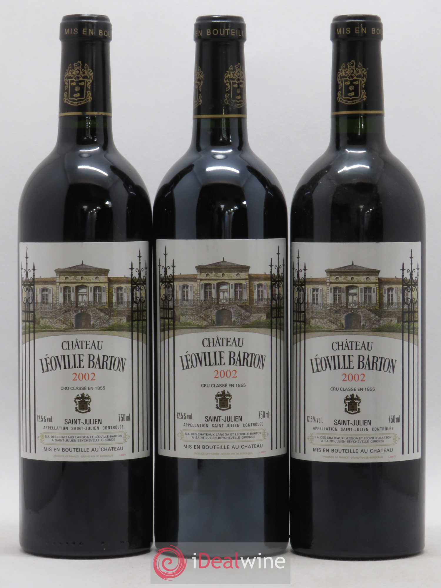 Château Léoville Barton 2ème Grand Cru Classé 2002 - Lot de 3 bouteilles - 0