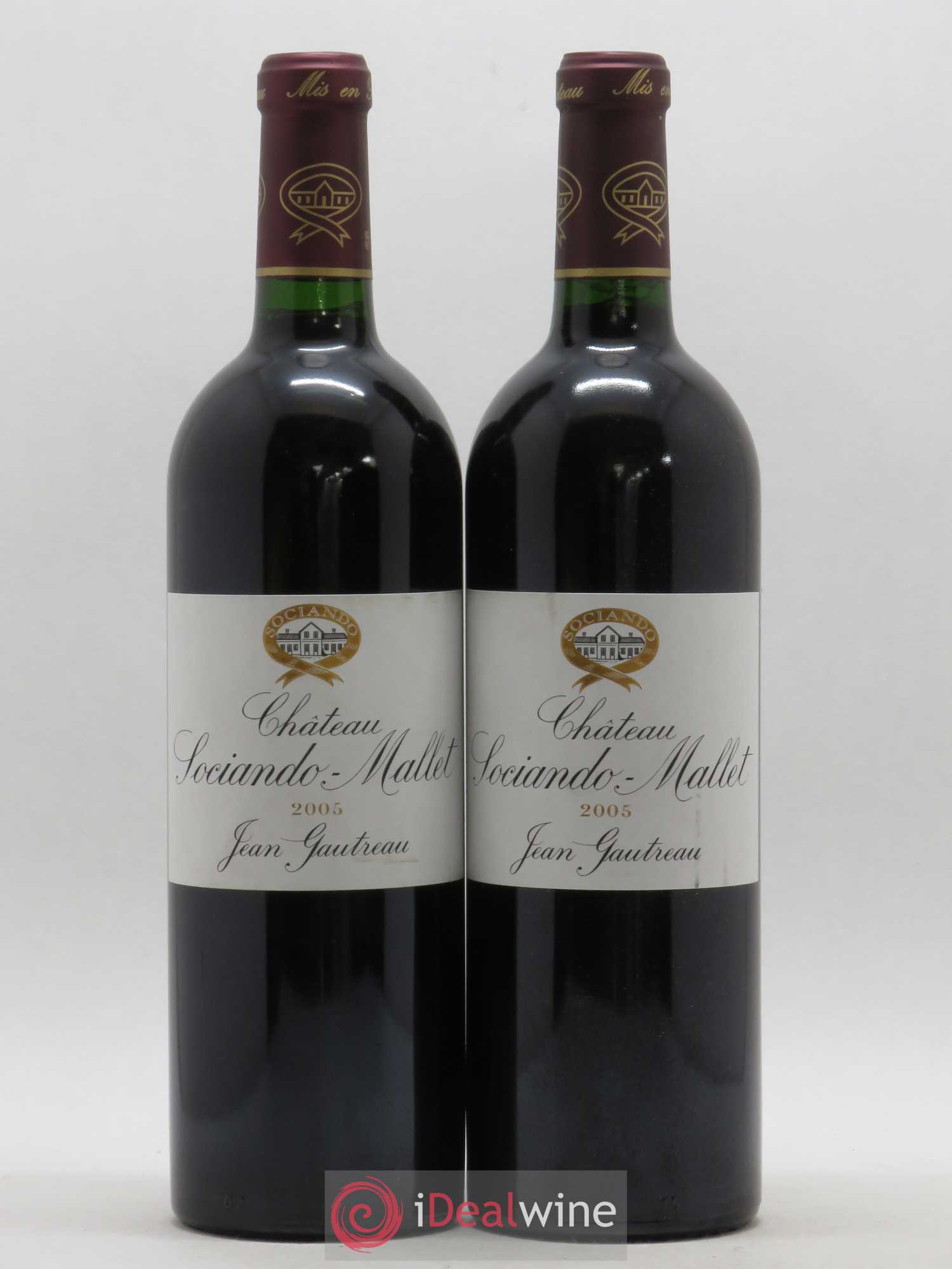 Château Sociando Mallet 2005 - Lot de 2 bouteilles - 0