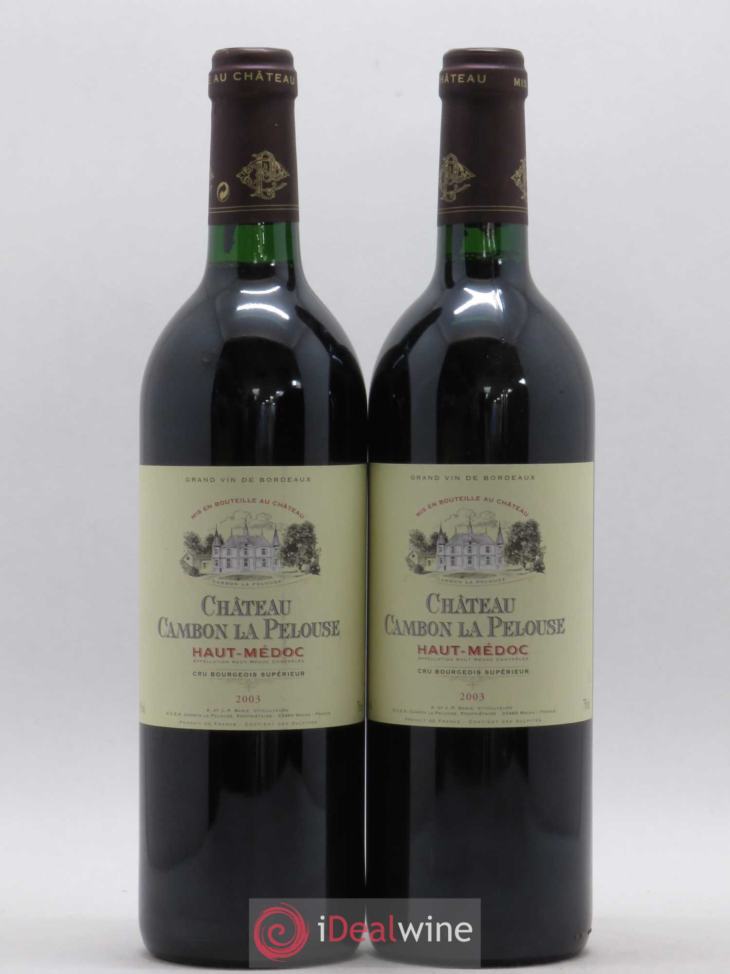 Château Cambon la Pelouse Cru Bourgeois 2003 - Lot de 2 bouteilles - 0