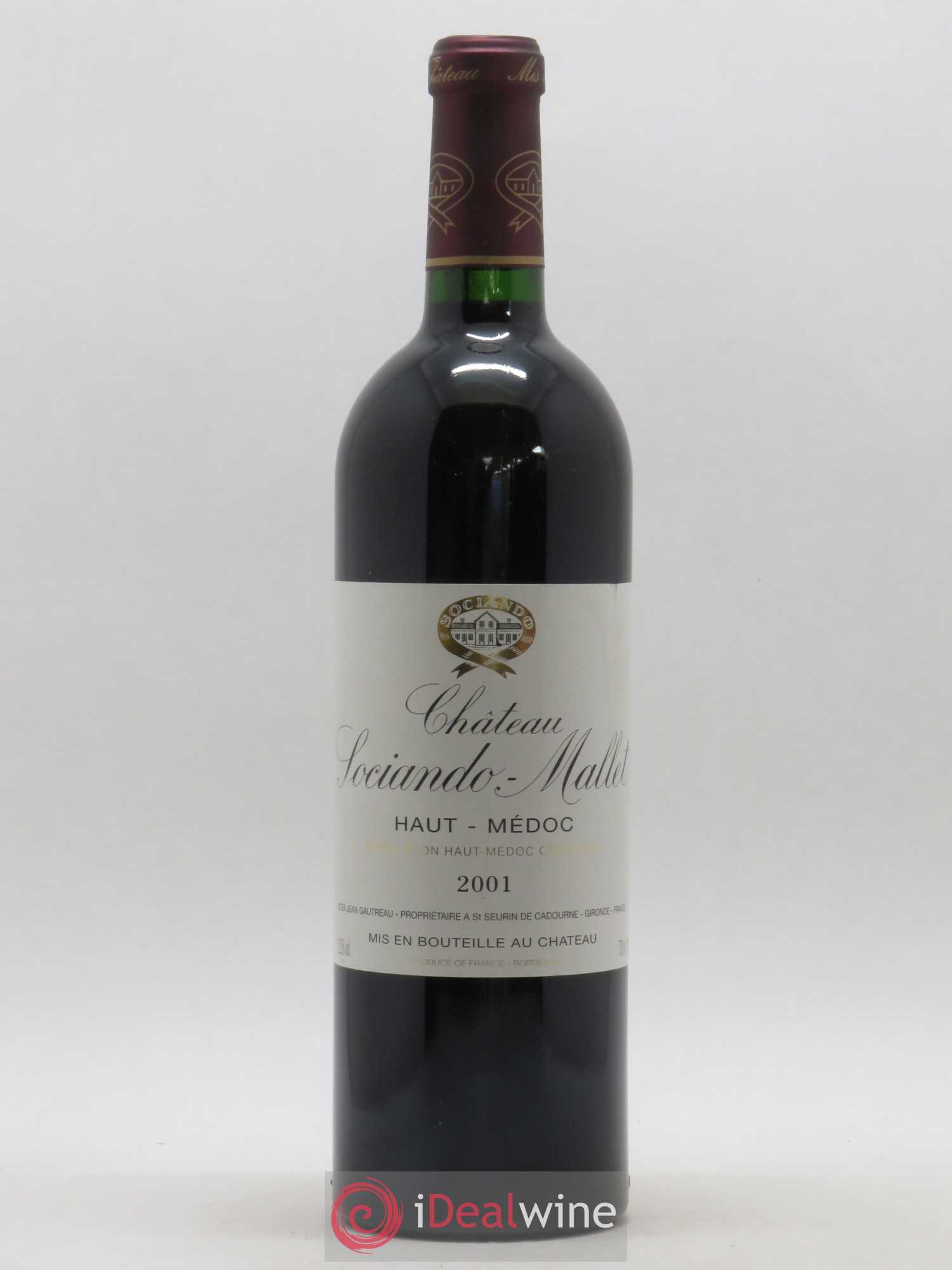 Château Sociando Mallet 2001 - Lot de 1 bouteille - 0