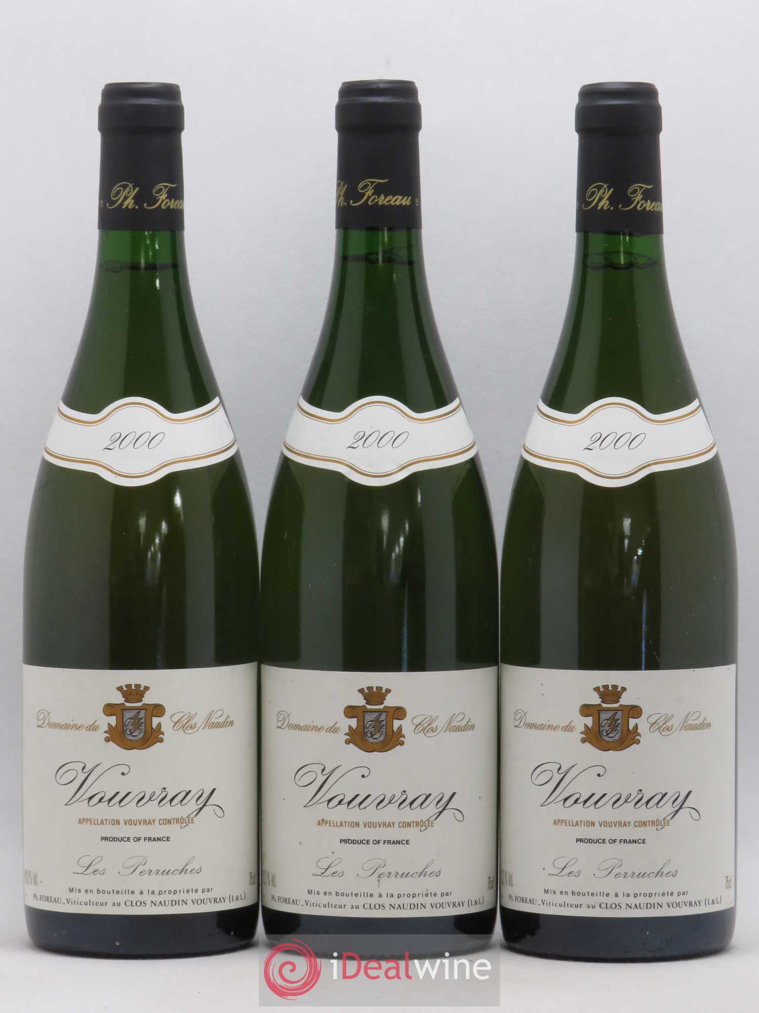 Vouvray Les Perruches Clos Naudin Foreau 2000 - Lot de 3 bouteilles - 0