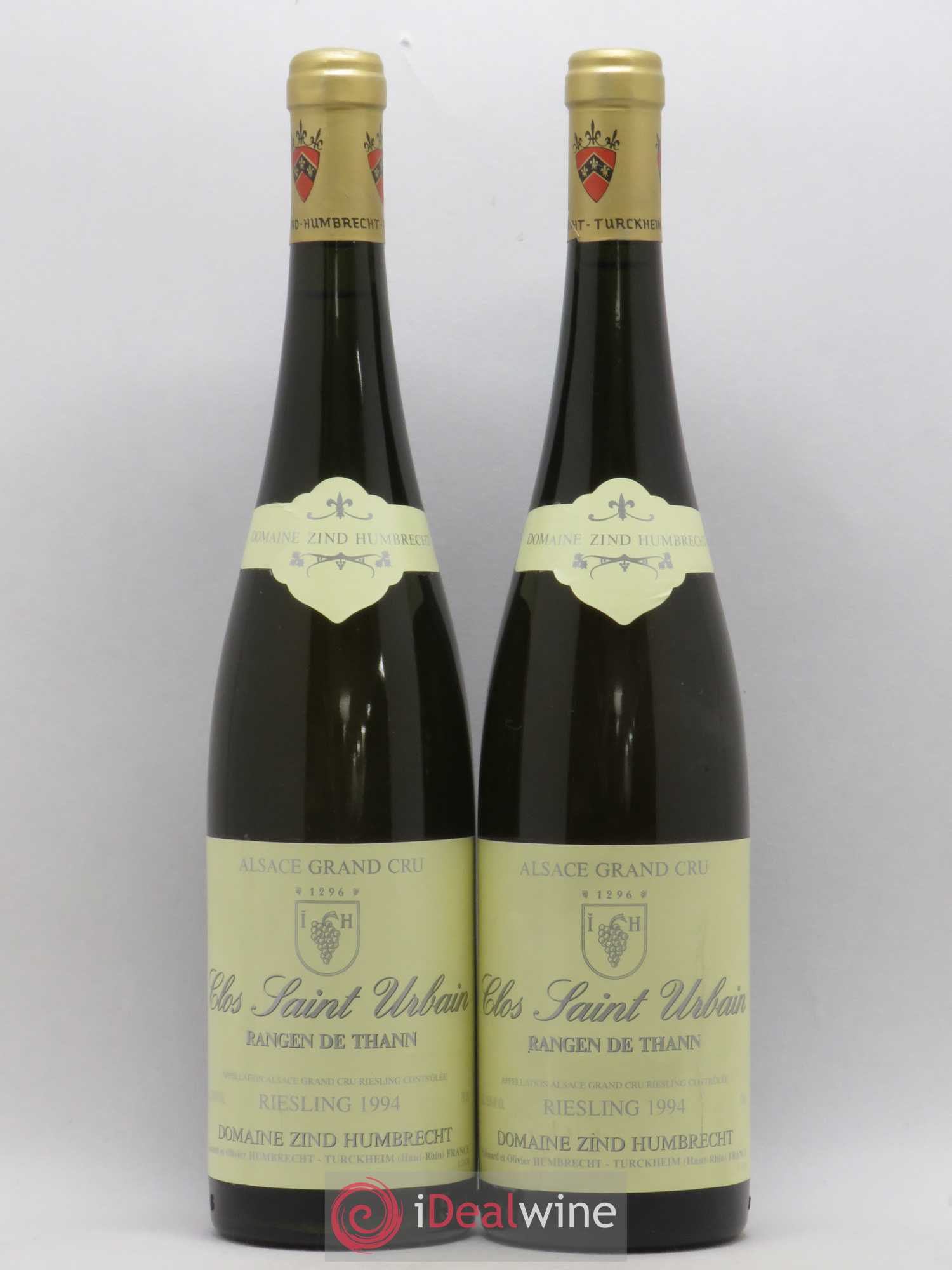 Alsace Riesling Grand Cru Rangen de Thann Clos Saint Urbain Zind-Humbrecht (Domaine) 1994 - Lot de 2 bouteilles - 0