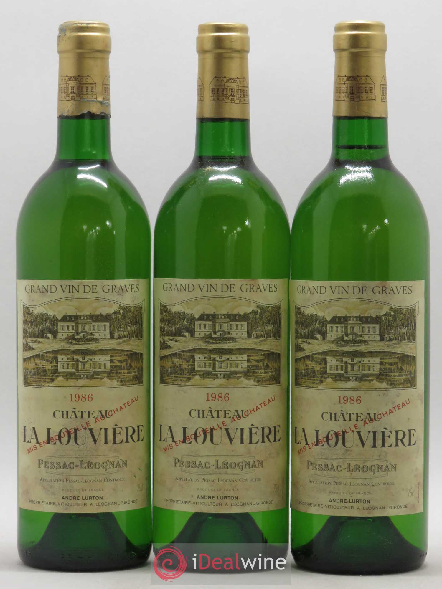 Château la Louvière 1986 - Lot de 3 bouteilles - 0
