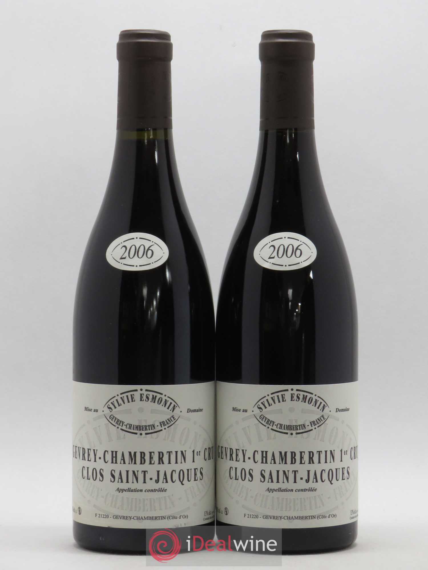 Gevrey-Chambertin 1er Cru Clos Saint Jacques Sylvie Esmonin 2006 - Lot de 2 bouteilles - 0
