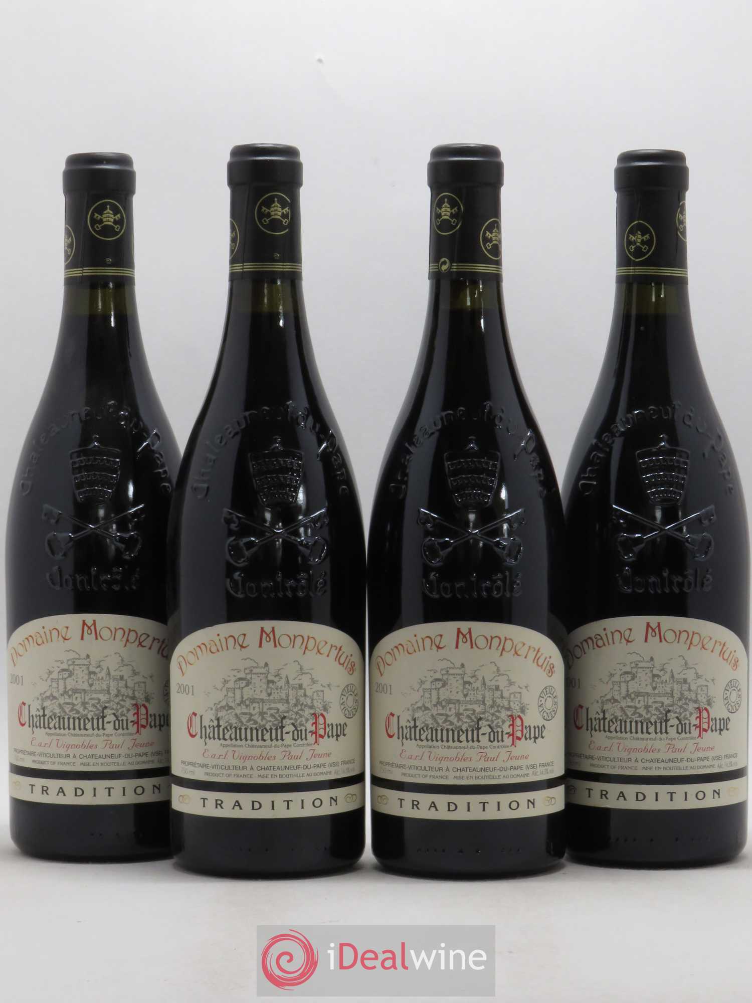 Châteauneuf-du-Pape Tradition Domaine Monpertuis 2001 - Lot of 4 bottles - 0