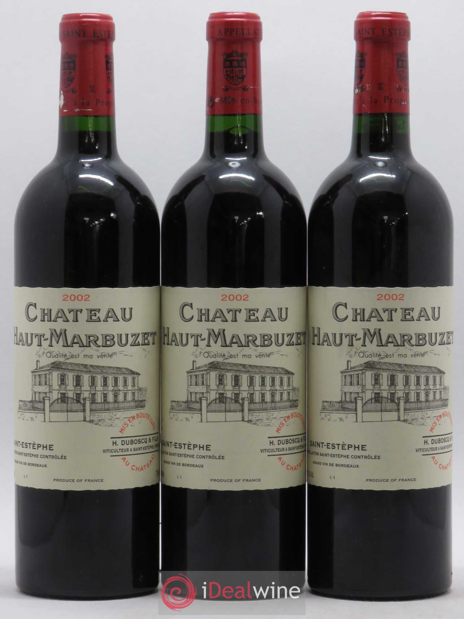 Château Haut Marbuzet 2002 - Lot de 3 bouteilles - 0