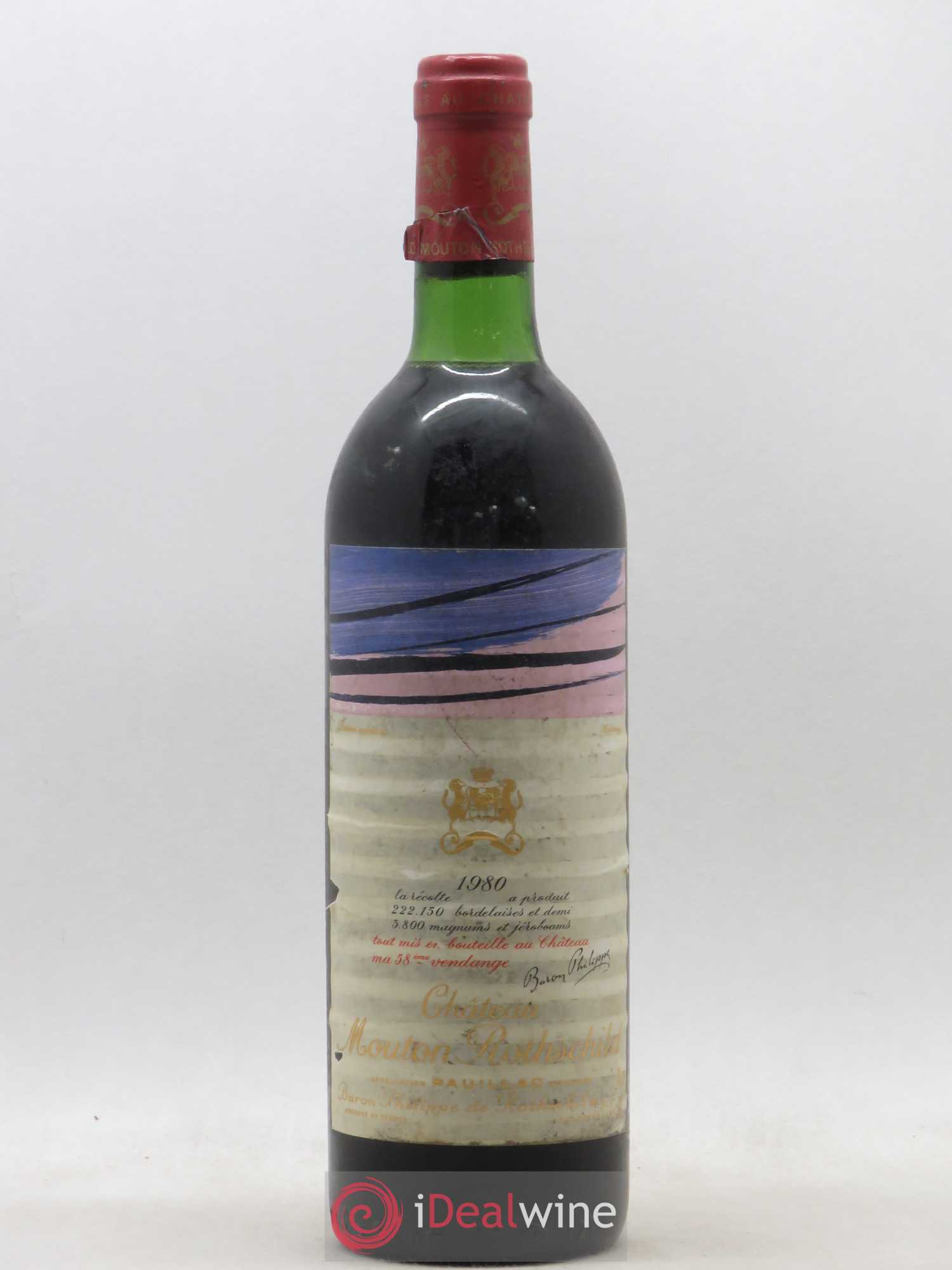 Château Mouton Rothschild 1er Grand Cru Classé 1980 - Lot de 1 bouteille - 0