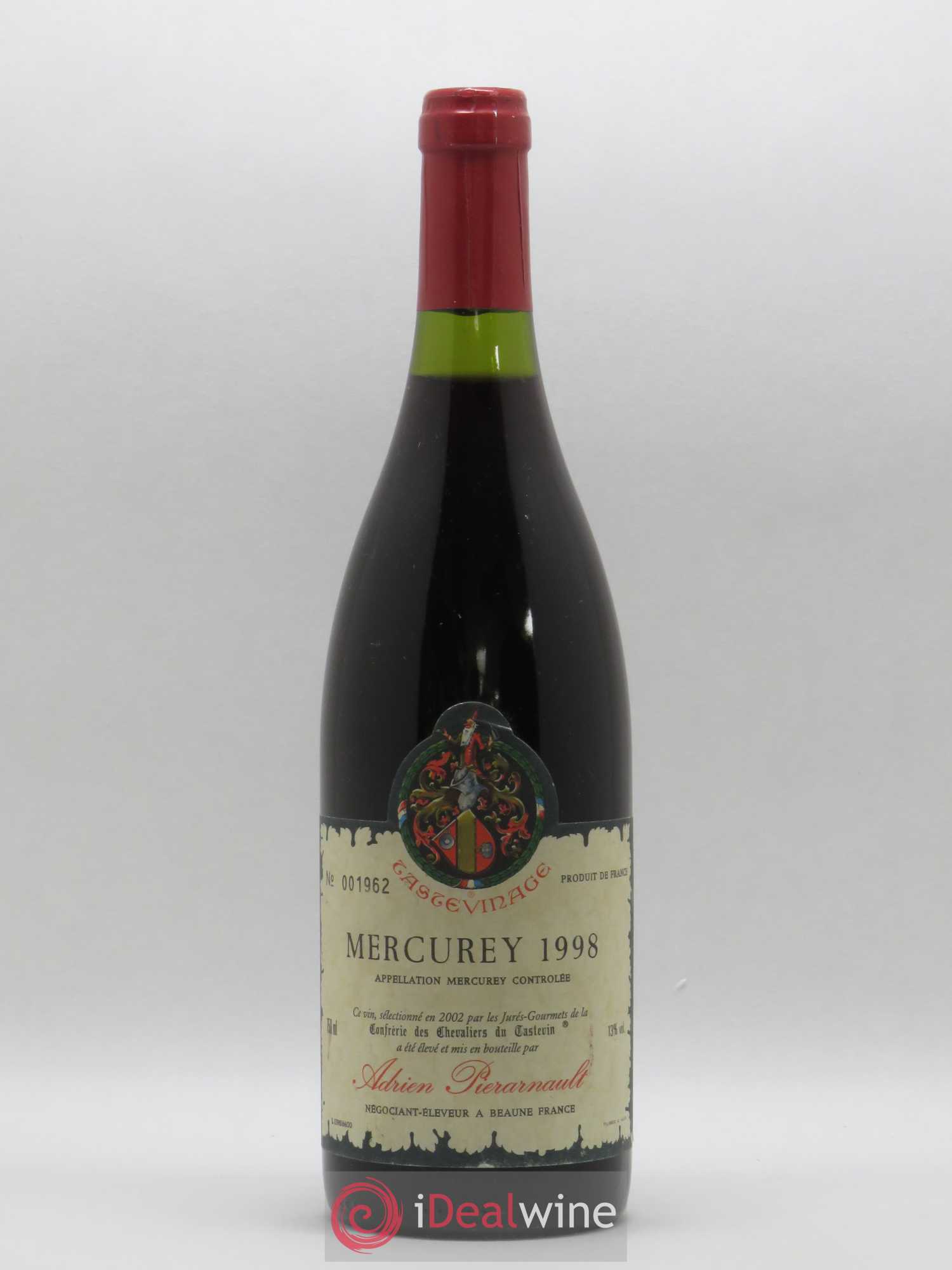 Mercurey Adrien Pierarnault Tastevinage (sans prix de réserve) 1998 - Posten von 1 Flasche - 0