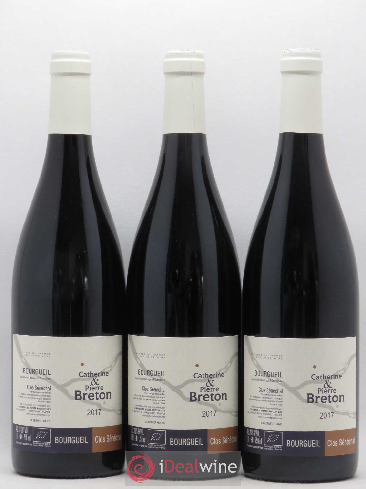 Bourgueil Clos Sénéchal Catherine et Pierre Breton (sans prix de réserve) 2017 - Lot de 3 bouteilles - 0