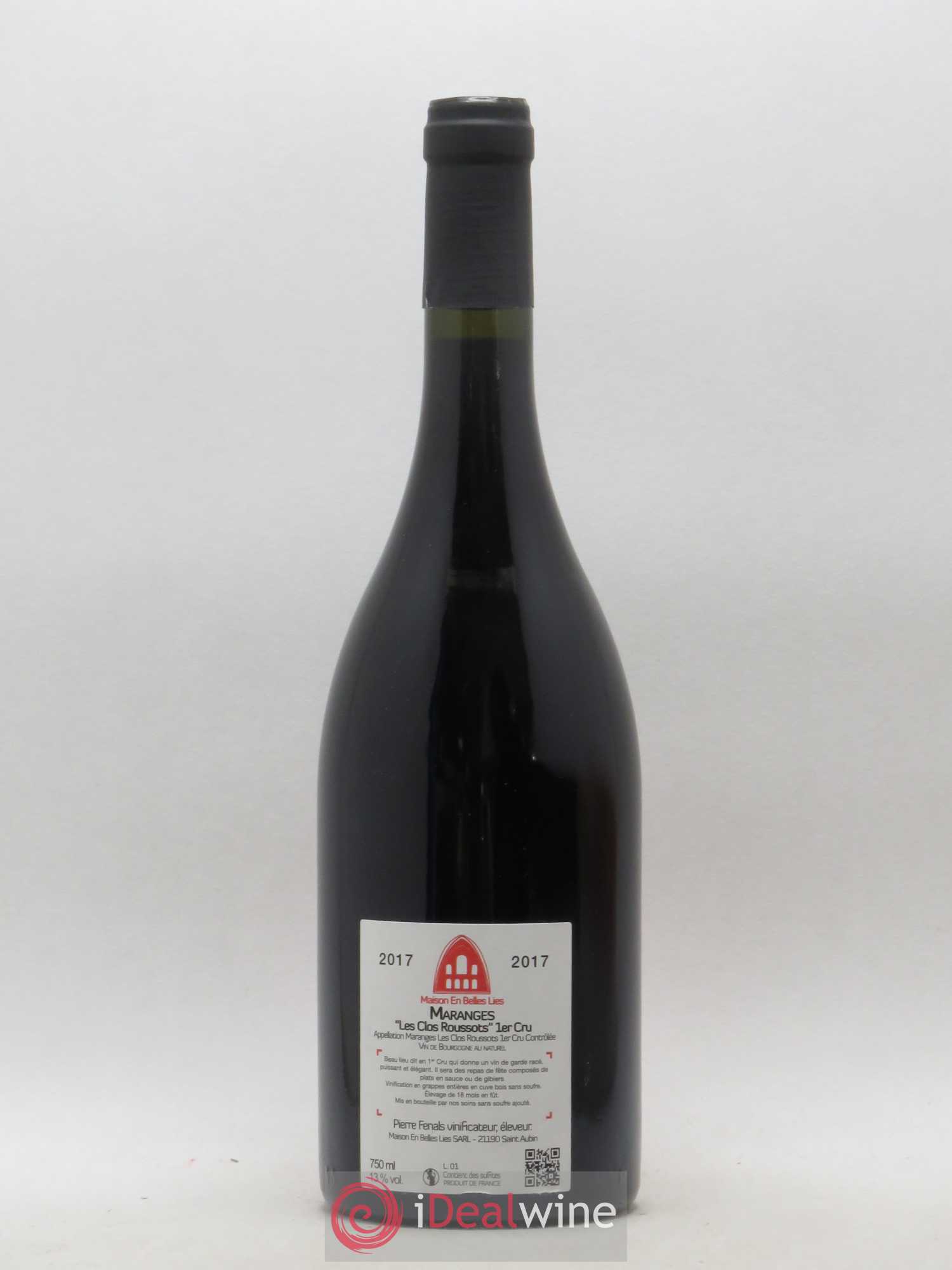 Maranges 1er Cru Les Clos Roussots Maison En Belles Lies (sans prix de réserve) 2017 - Lot de 1 bouteille - 1