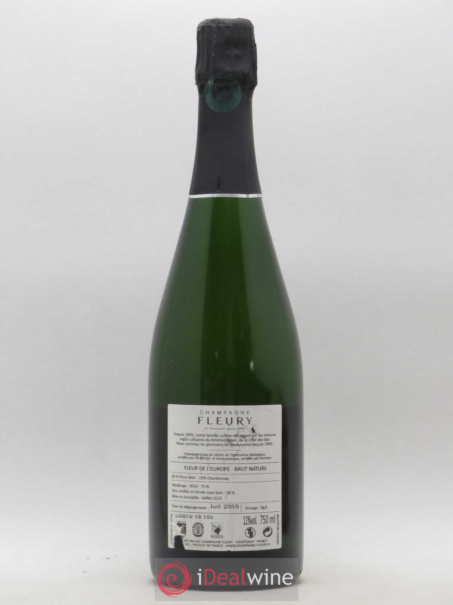 Fleur de l'Europe Brut Nature Fleury  (sans prix de réserve) 2014 - Lot de 1 bouteille - 1