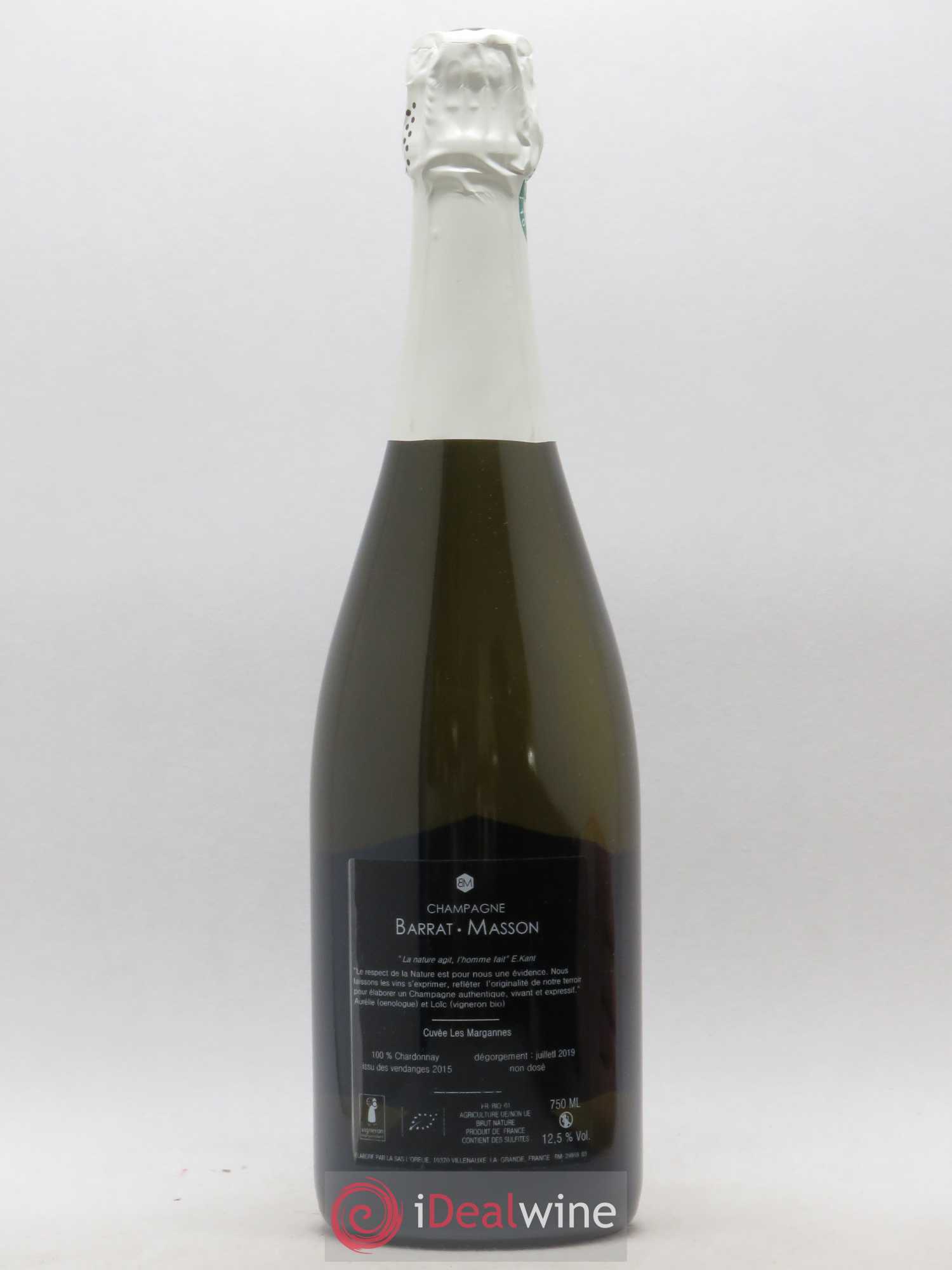 Champagne Barrate Masson Le Margannes Brut (sans prix de réserve) 2015 - Posten von 1 Flasche - 1