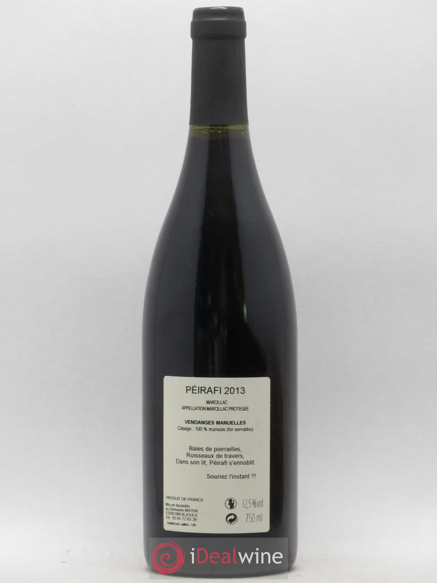 Marcillac Peirafi Domaine Matha (sans prix de réserve) 2013 - Lotto di 1 bottiglia - 1