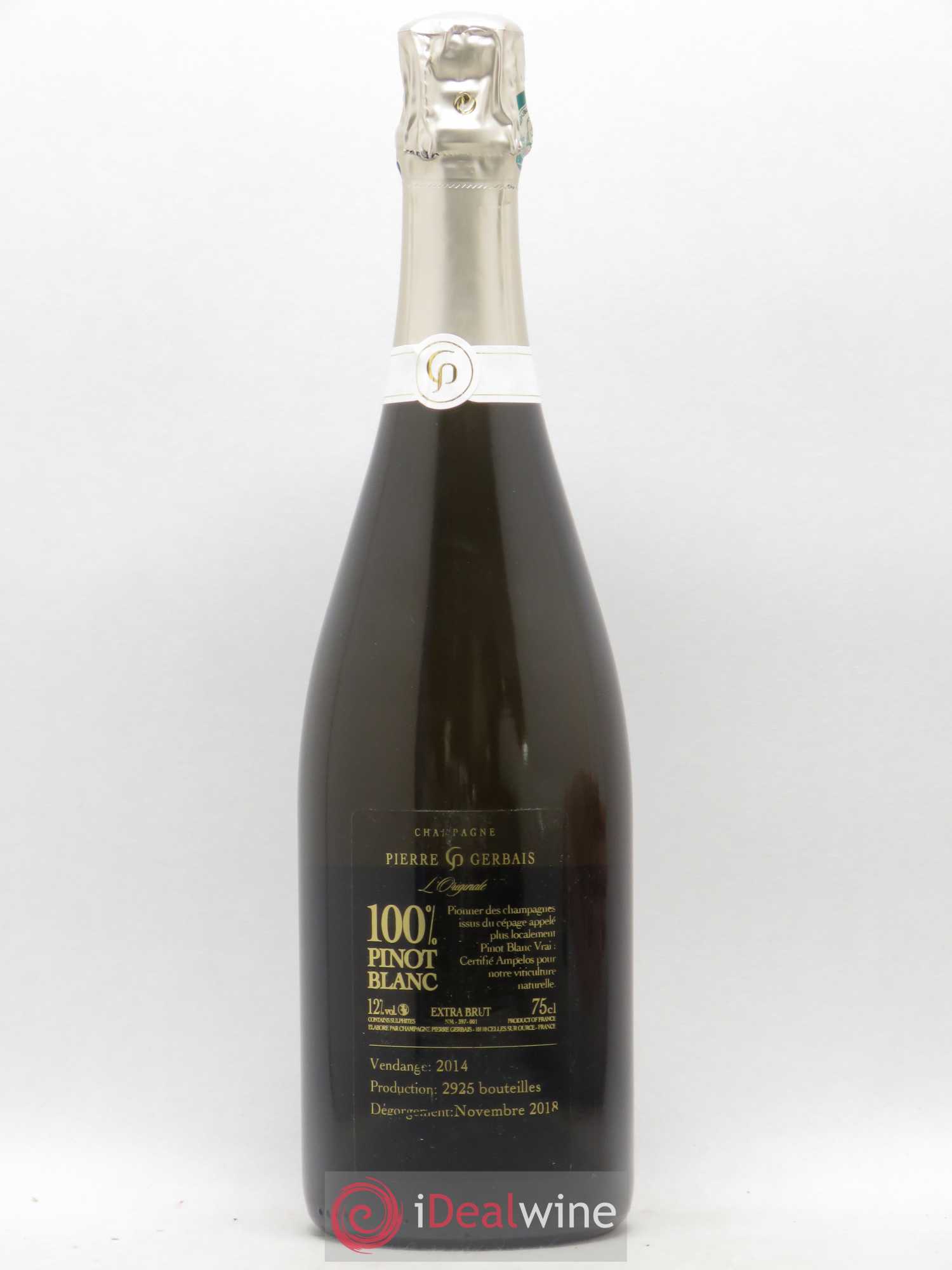 Champagne 100% Pinot Blanc Pierre Gerbais L'original (sans prix de réserve) 2014 - Lot de 1 bouteille - 1