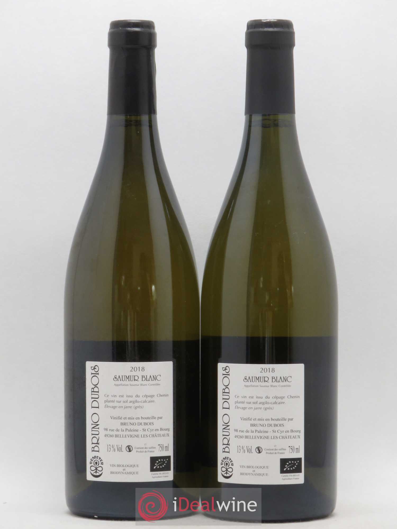 Saumur Les Perruches Bruno Dubois  (sans prix de réserve) 2018 - Lot de 2 bouteilles - 1