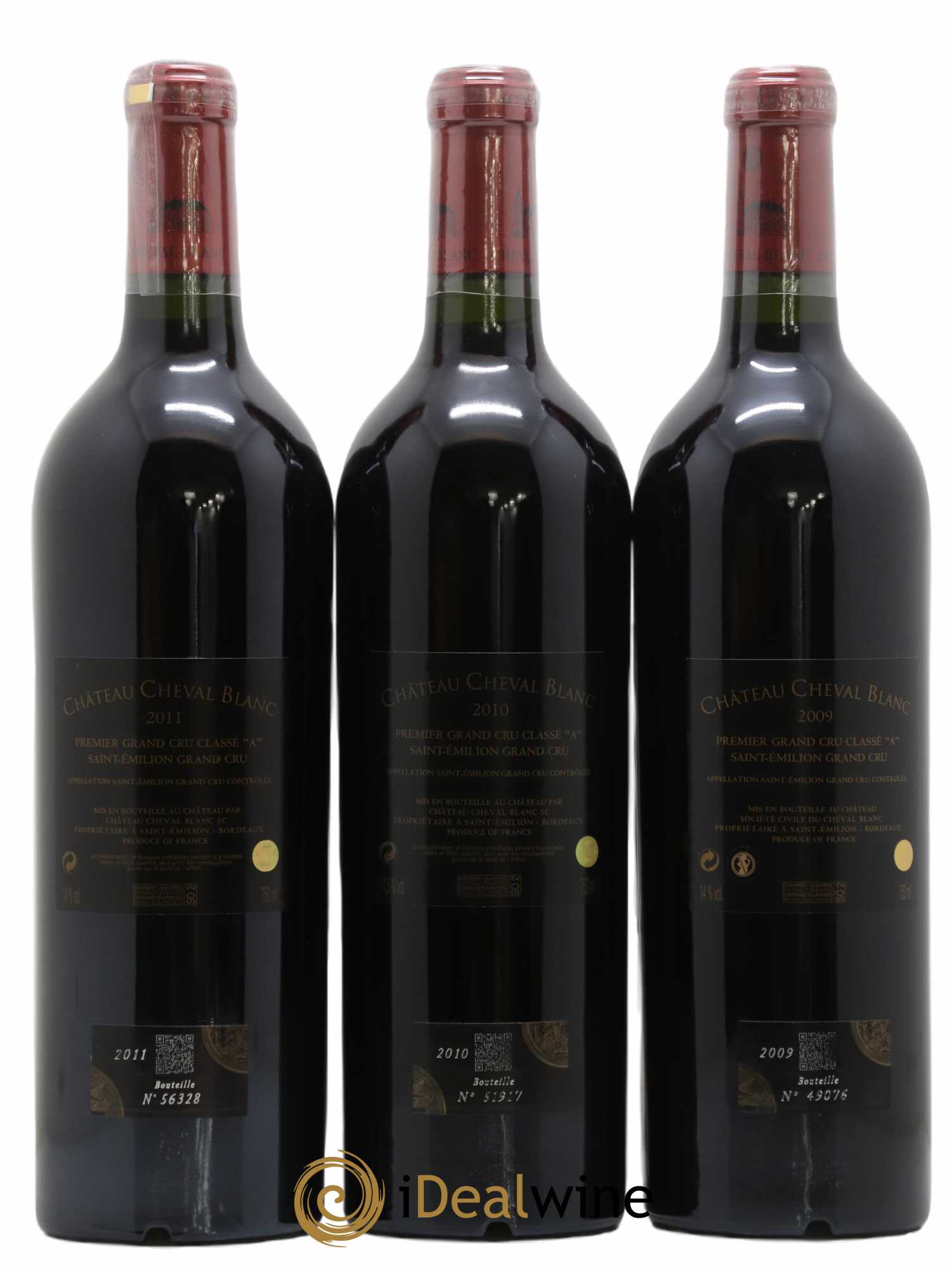 Château Cheval Blanc 1er Grand Cru Classé A - Posten von 3 Flaschen - 1