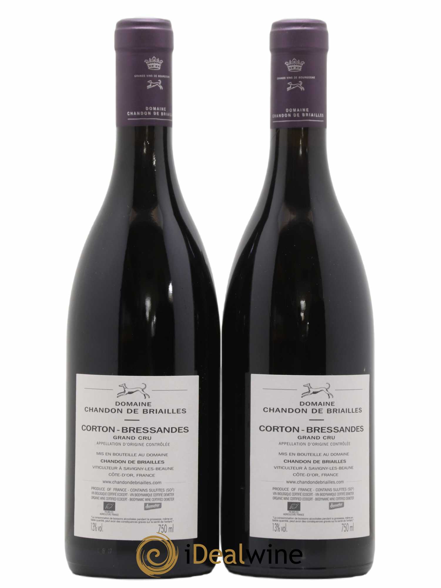 Corton Grand Cru Bressandes Chandon de Briailles (sans prix de réserve) 2017 - Lot de 2 bouteilles - 1