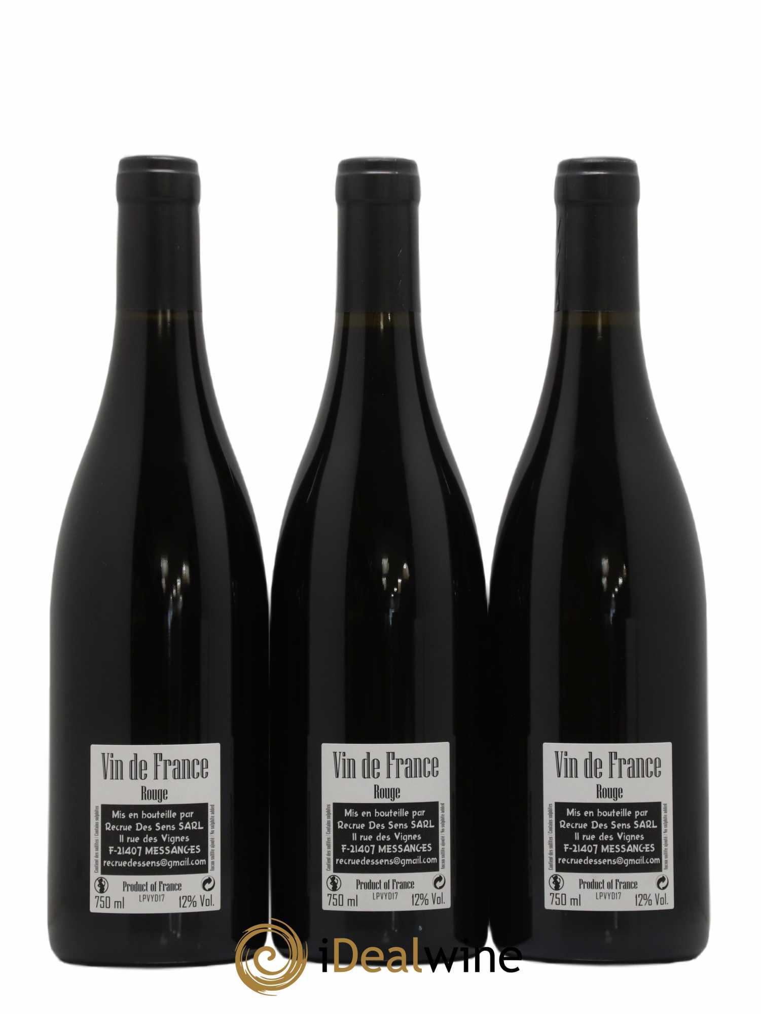 Vin de France PV Yann Durieux - Recrue des Sens (sans prix de réserve) 2017 - Lot de 3 bouteilles - 1