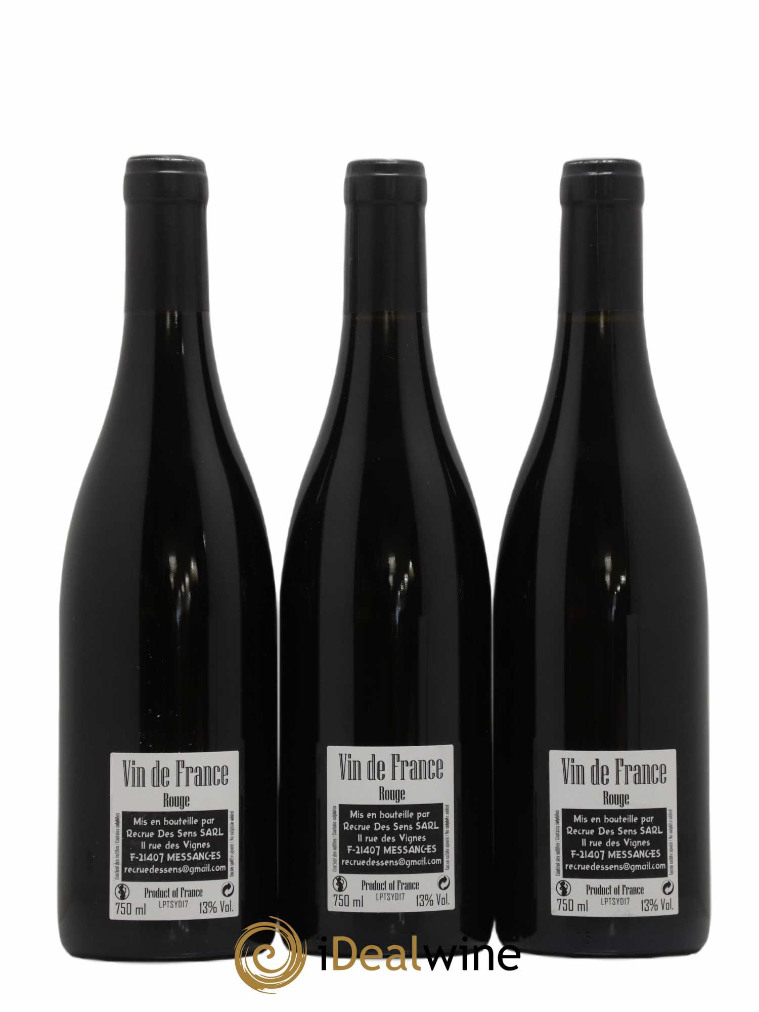 Vin de France Les Ponts Yann Durieux - Recrue des Sens (sans prix de réserve) 2017 - Lot de 3 bouteilles - 1