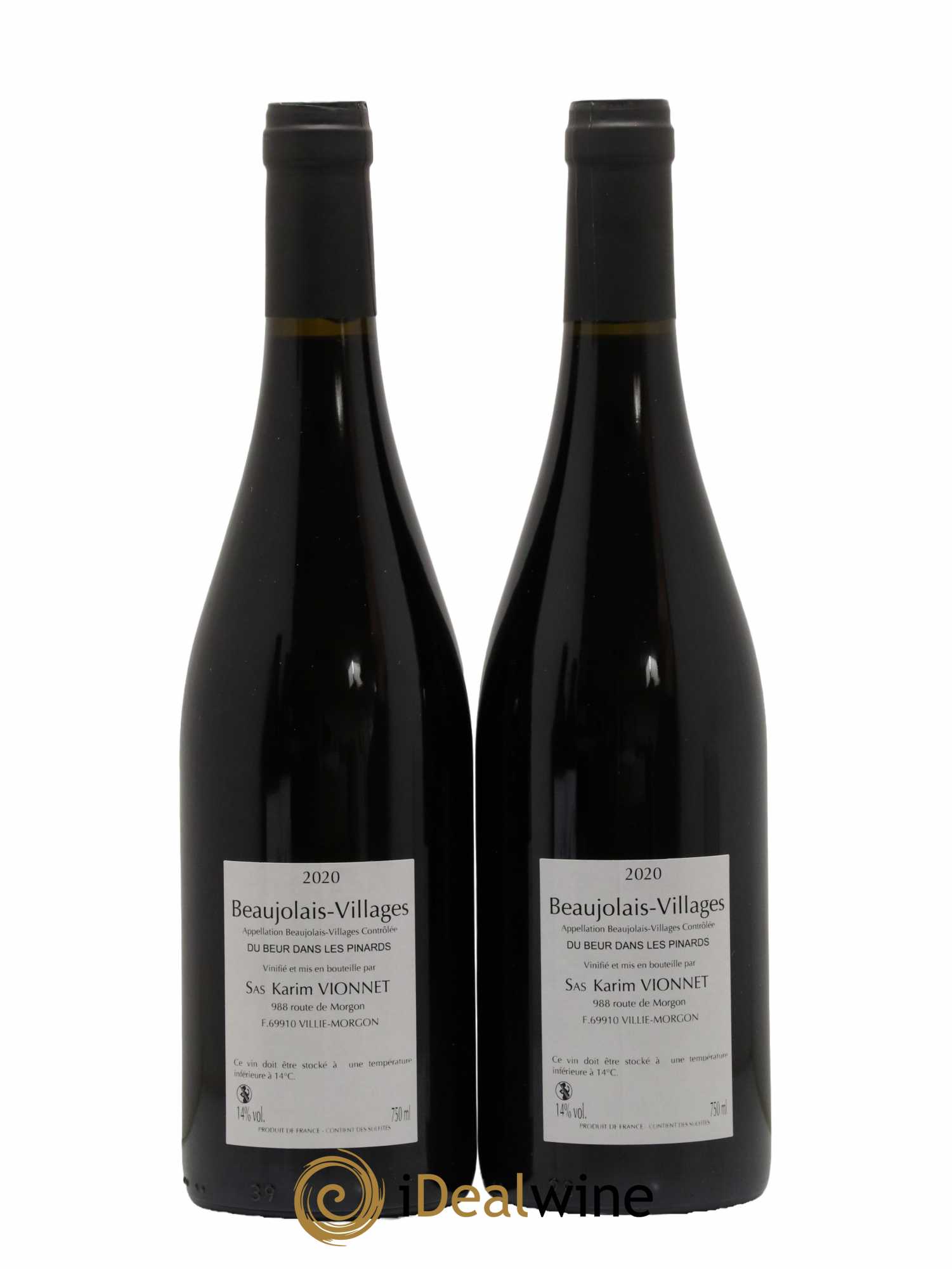 Beaujolais Villages Du beur dans les pinards Karim Vionnet 2020 - Lot de 2 bouteilles - 1