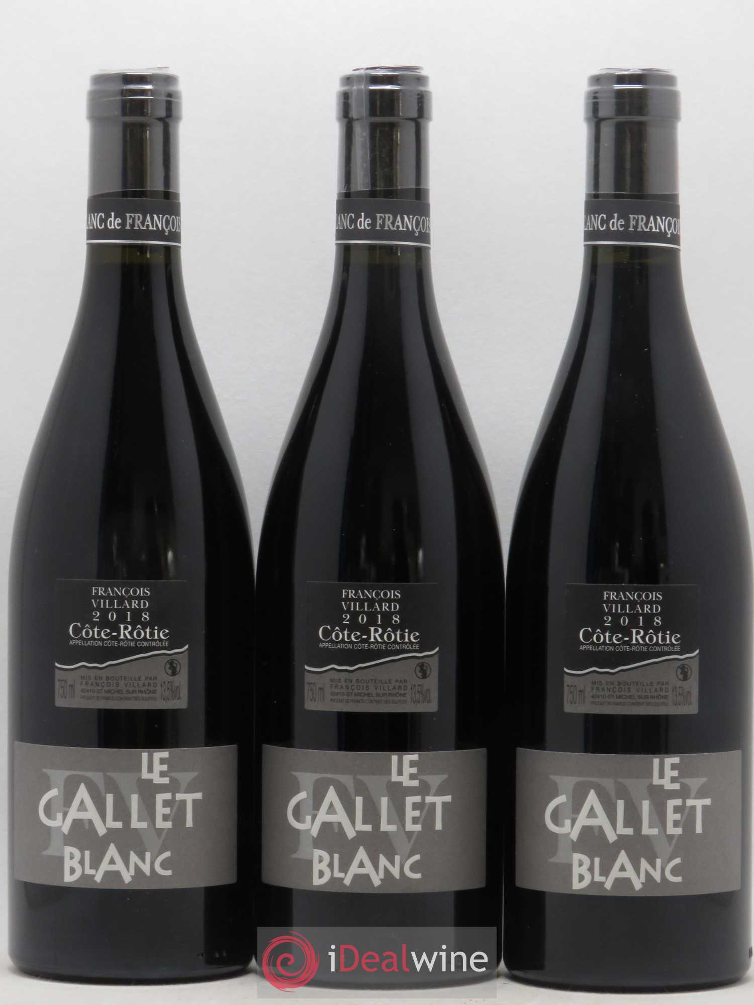 Côte-Rôtie Le Gallet Blanc François Villard (sans prix de réserve) 2018 - Lot de 3 bouteilles - 0