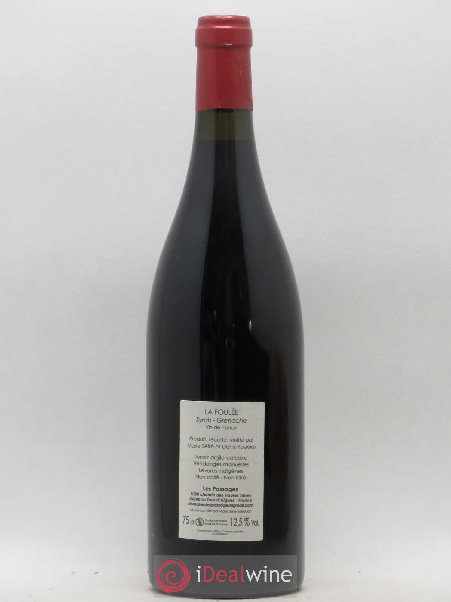Vin de France La Foulée Syrah-Grenache Les Passages (sans prix de réserve) 2018 - Posten von 1 Flasche - 1