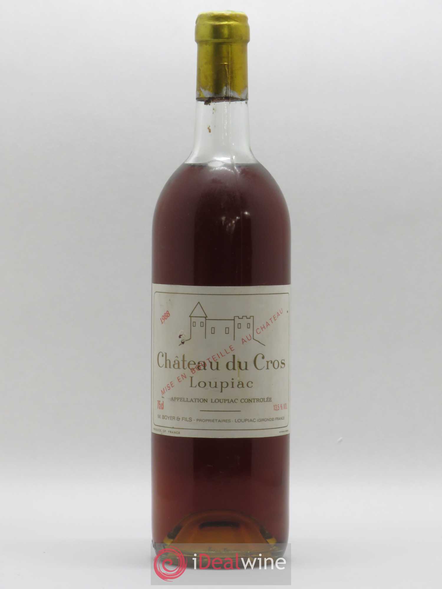 Loupiac Chäteau du Cros 1988 - Lotto di 1 bottiglia - 0