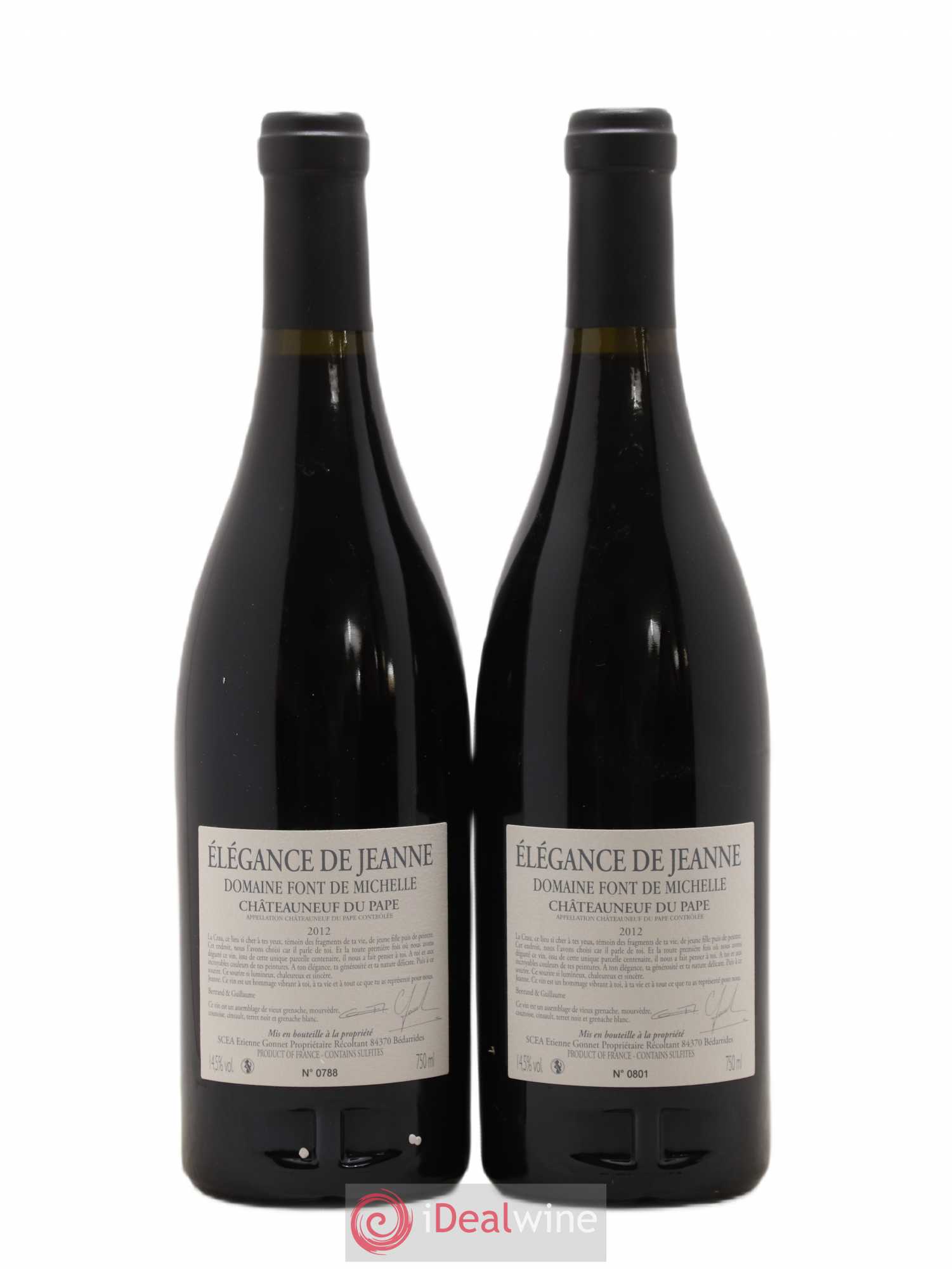 Châteauneuf-du-Pape Font De Michelle Elegance De Jeanne 2012 - Posten von 2 Flaschen - 1