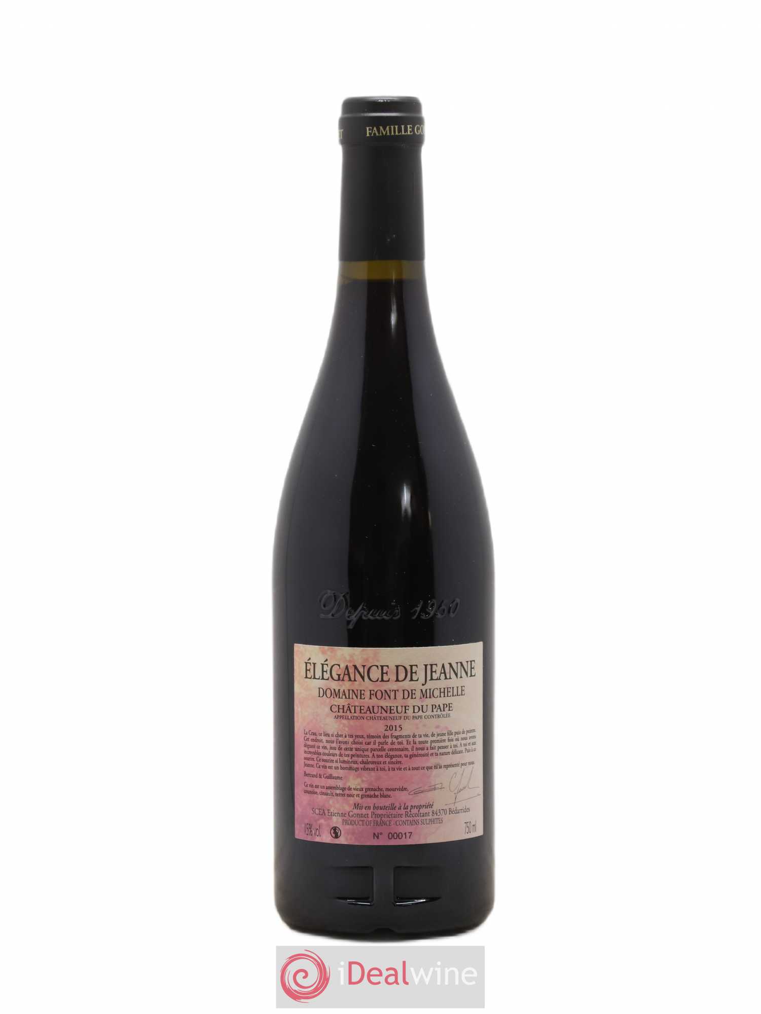 Châteauneuf-du-Pape Font De Michelle Elegance De Jeanne 2015 - Posten von 1 Flasche - 1