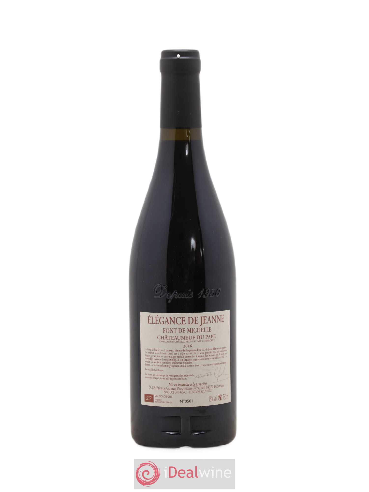 Châteauneuf-du-Pape Font De Michelle Elegance De Jeanne 2016 - Lot de 1 bouteille - 1