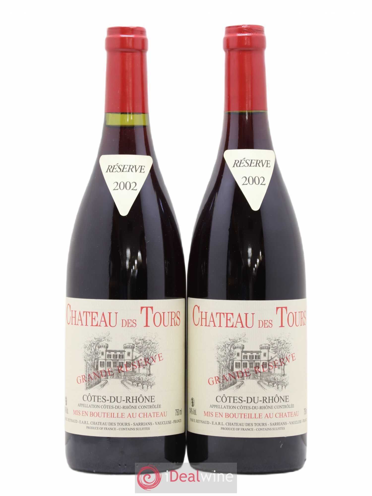 Côtes-du-Rhône Château des Tours Grande Réserve Emmanuel Reynaud 2002 - Lot de 2 bouteilles - 0