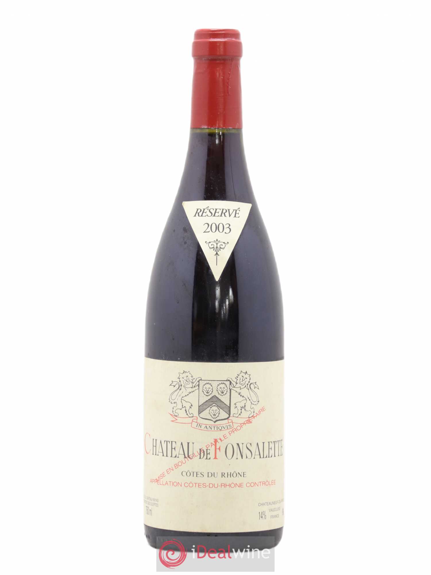 Côtes-du-Rhône Château de Fonsalette Emmanuel Reynaud 2003 - Lot de 1 bouteille - 0