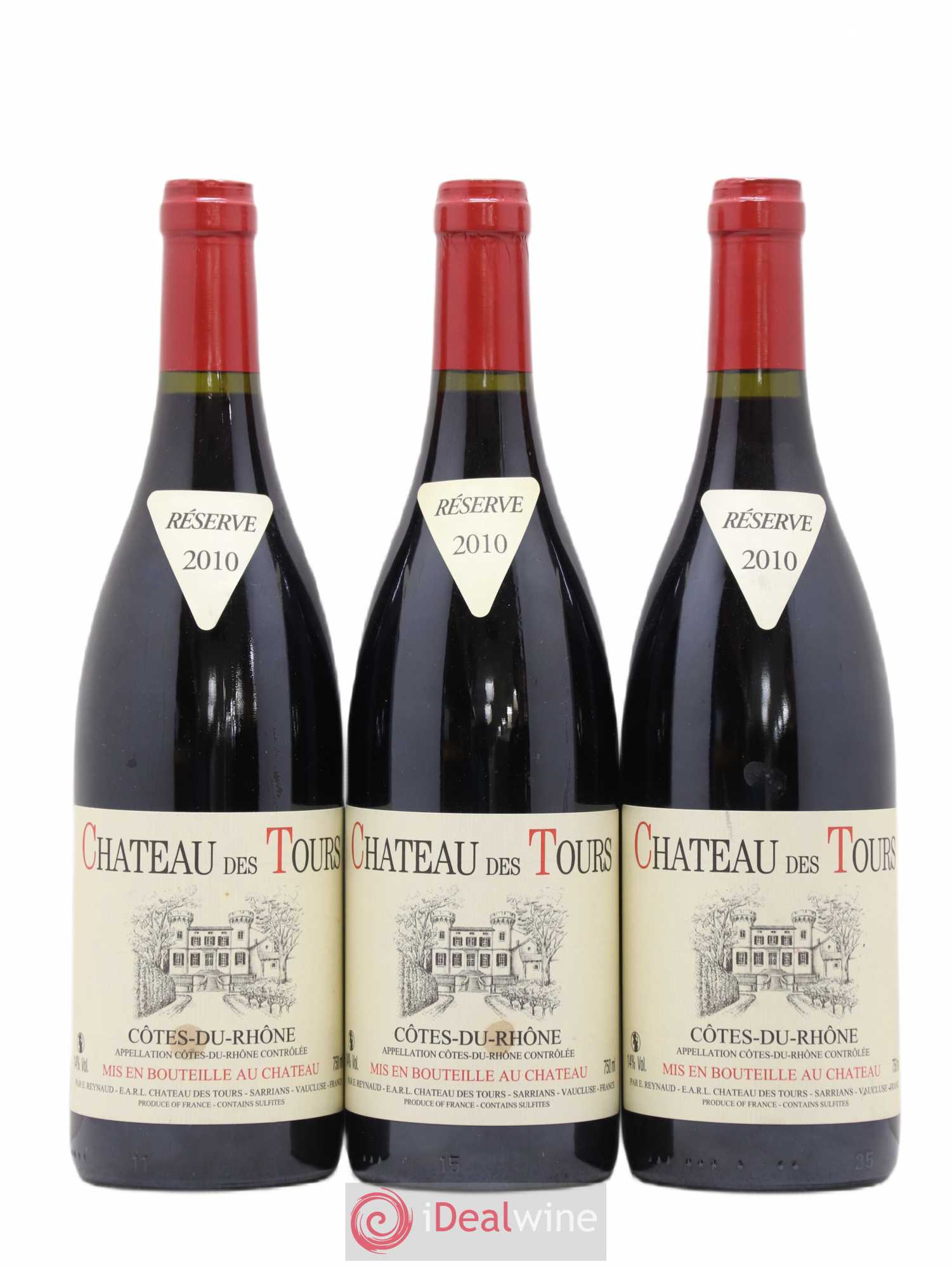 Côtes-du-Rhône Château des Tours Emmanuel Reynaud 2010 - Lot de 3 bouteilles - 0