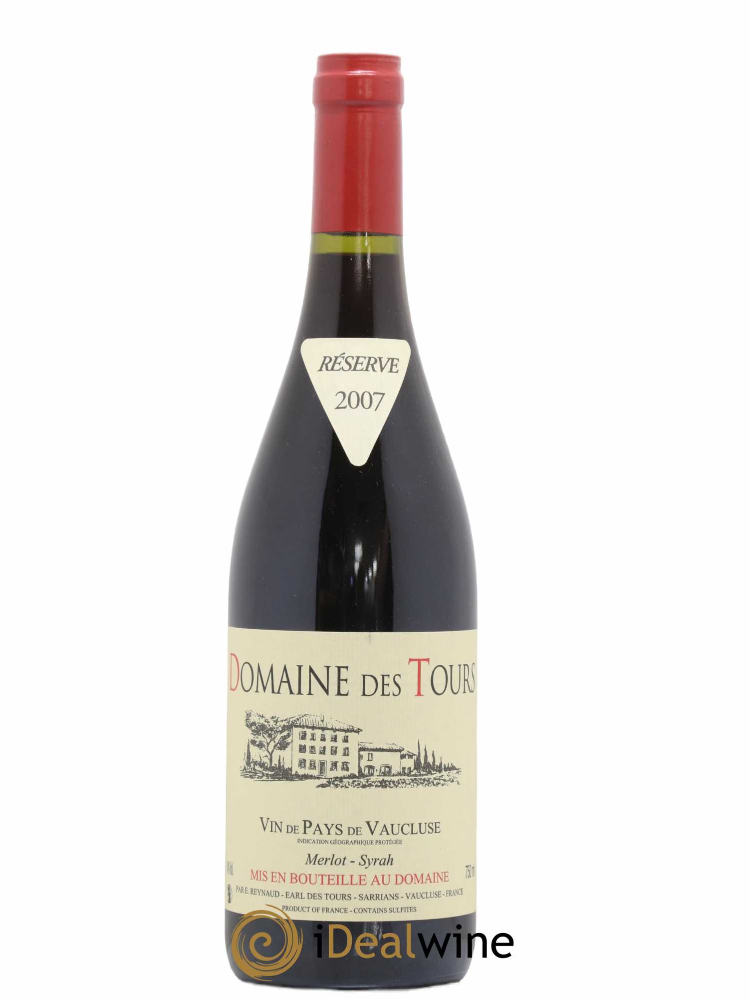 Vaucluse Domaine des Tours Merlot-Syrah Emmanuel Reynaud 2007 - Lot de 1 bouteille - 0