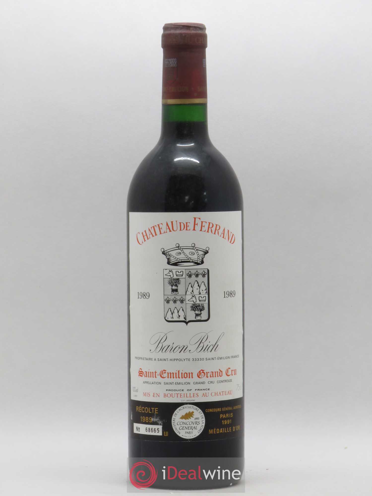 Château de Ferrand Grand Cru Classé 1989 - Lot de 1 bouteille - 0