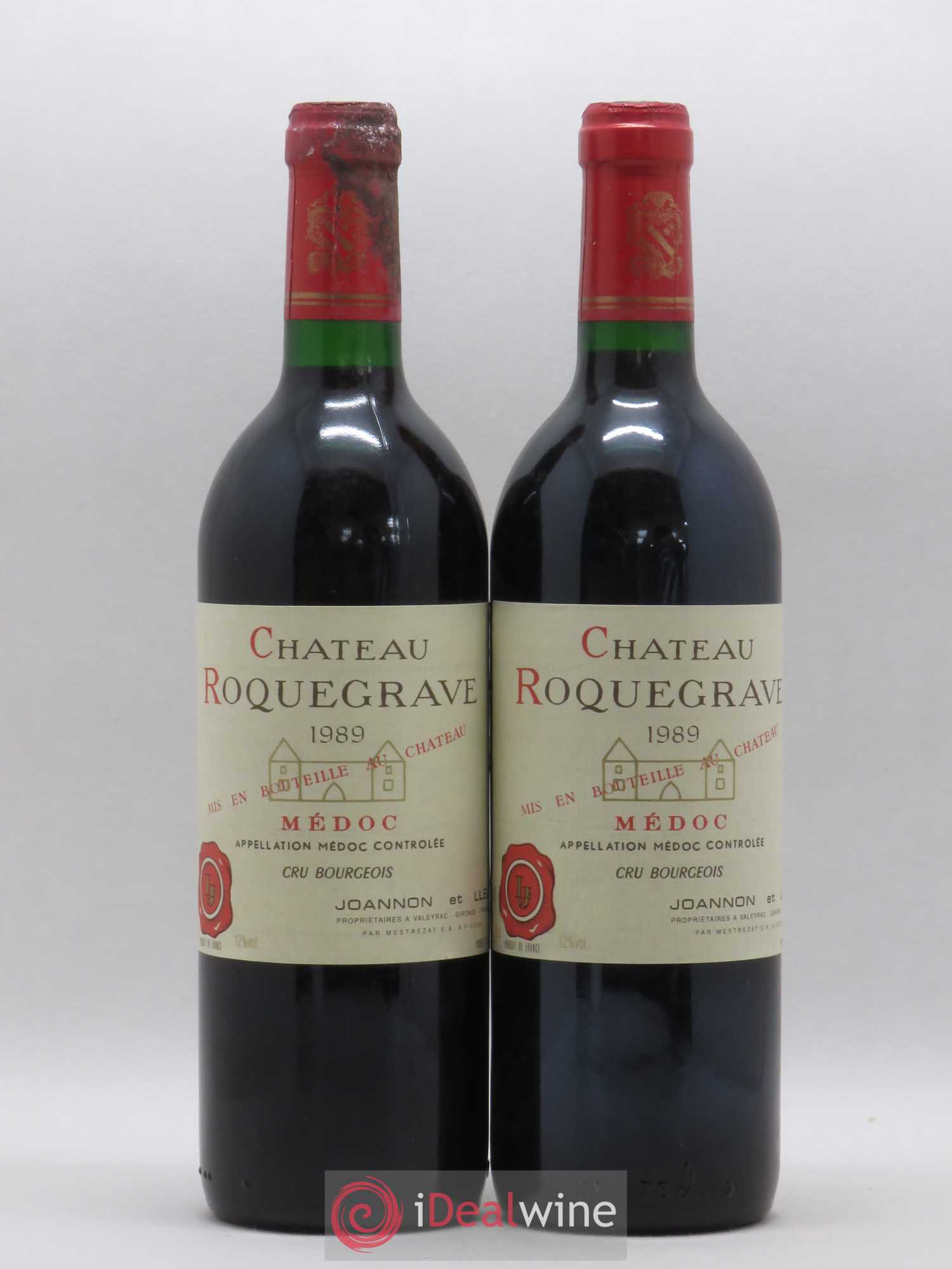 Médoc Château Roquegrave 1989 - Lot de 2 bouteilles - 0