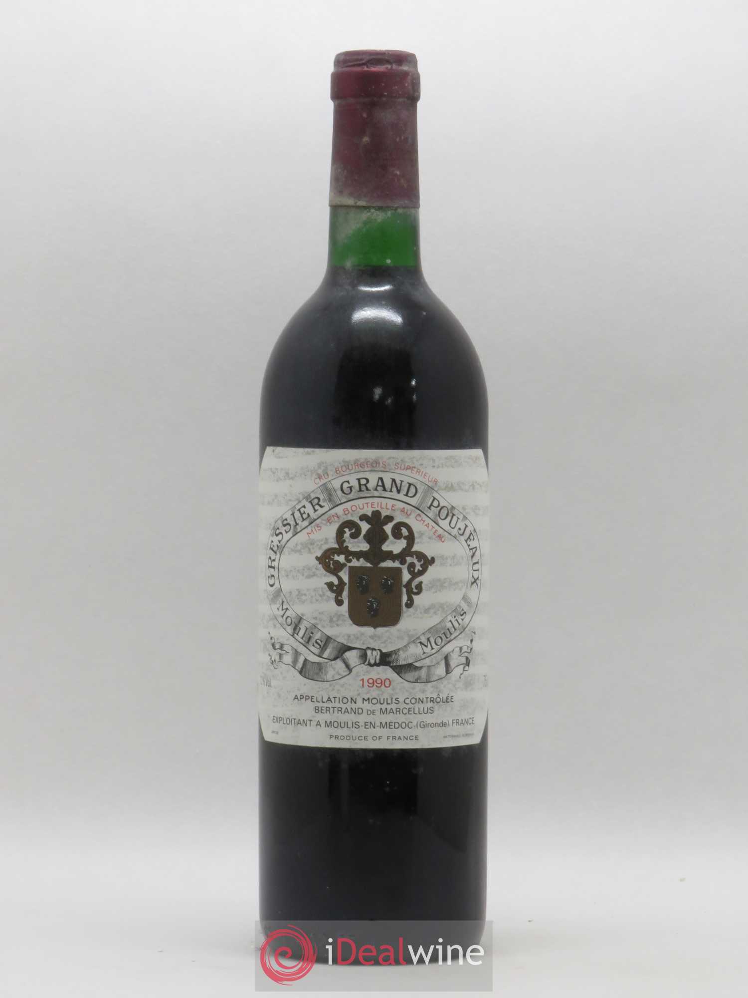 Château Gressier Grand Poujeaux Cru Bourgeois 1990 - Lot de 1 bouteille - 0