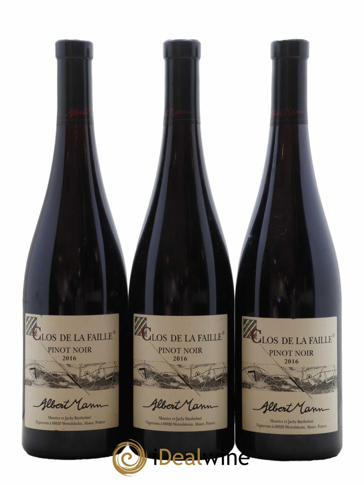 Alsace Pinot Noir Clos de la Faille Albert Mann 2016 - Posten von 3 Flaschen - 0