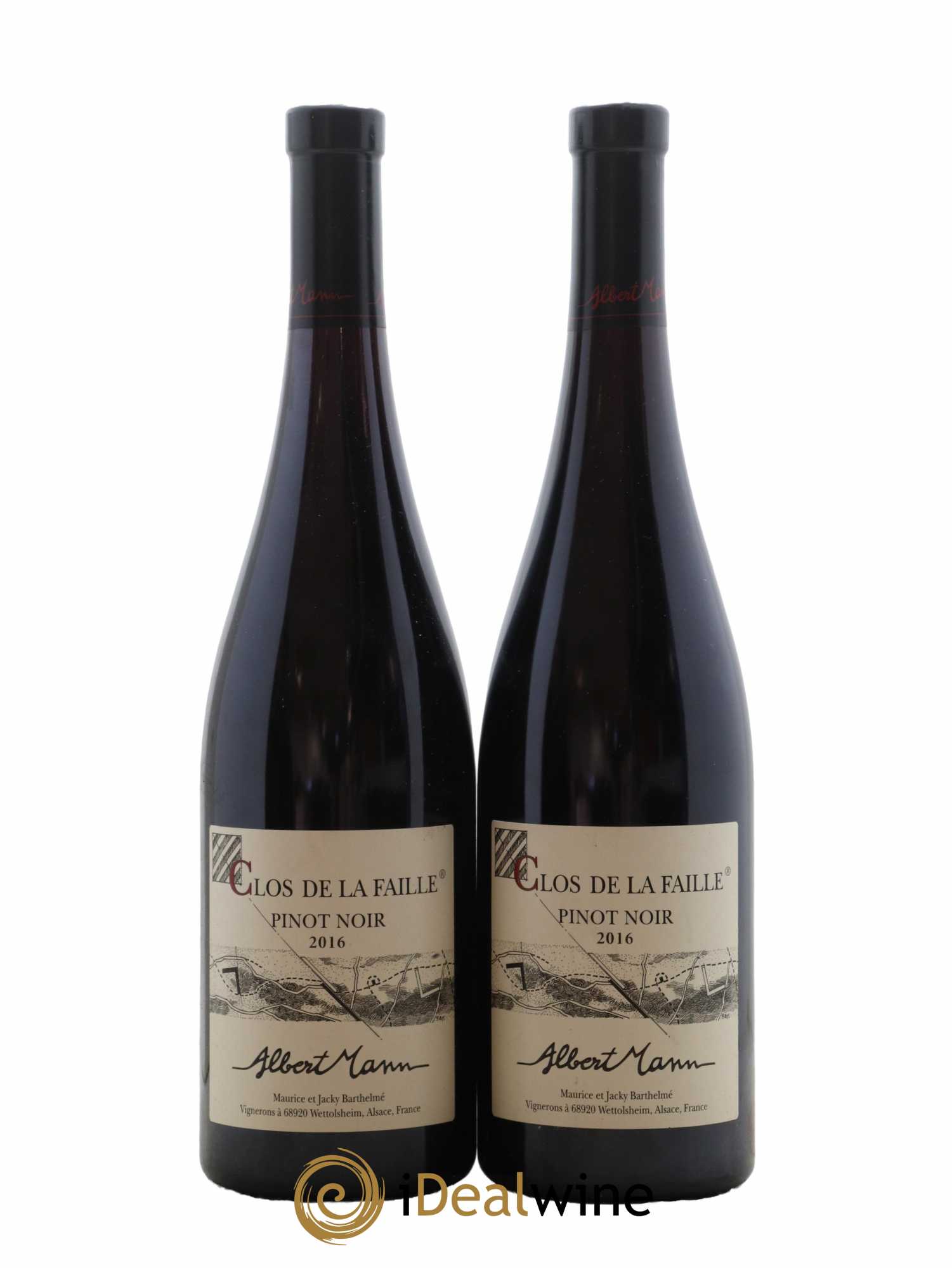 Alsace Pinot Noir Clos de la Faille Albert Mann 2016 - Lotto di 2 bottiglie - 0