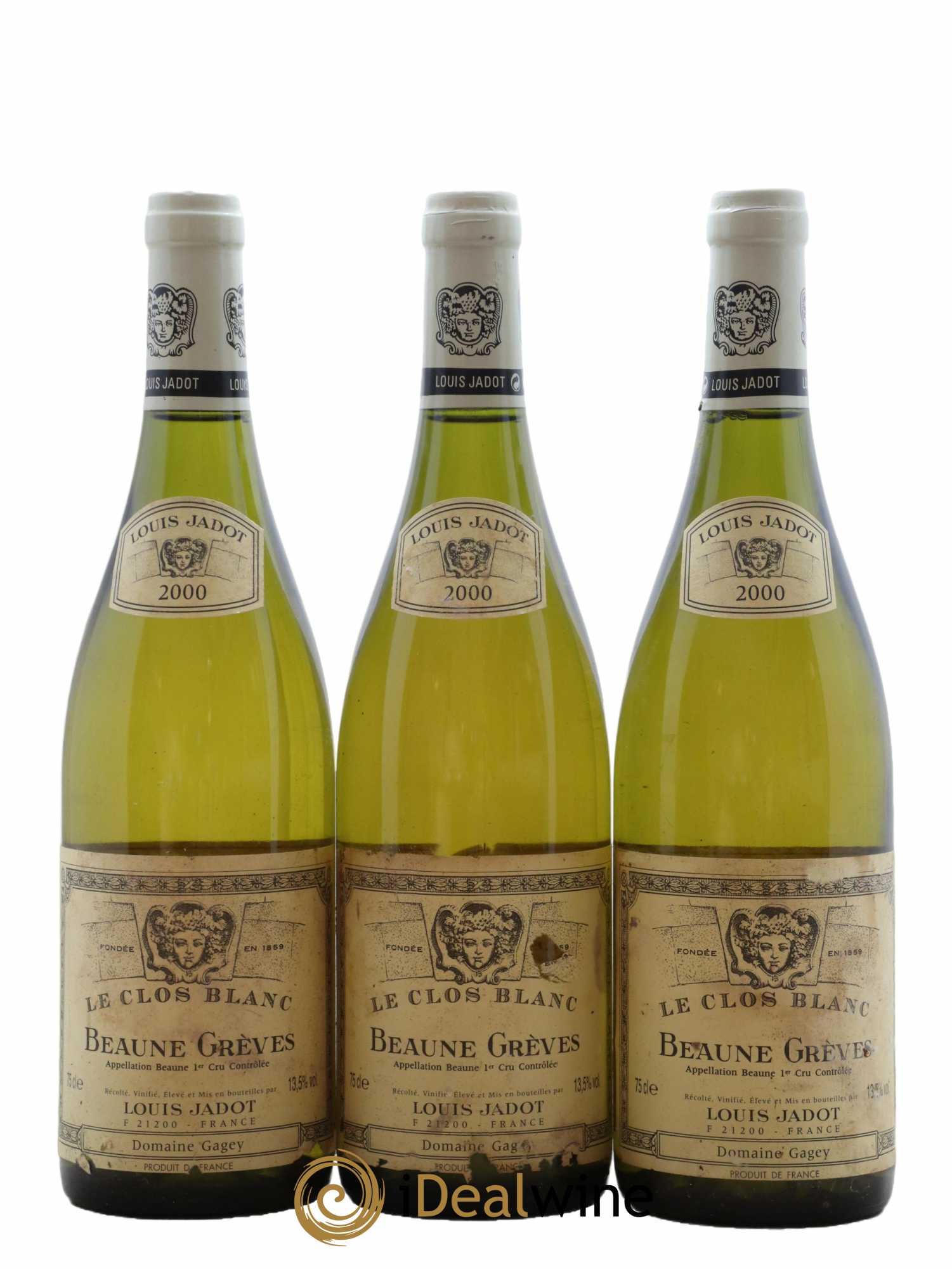 Beaune 1er Cru Grèves Le Clos Blanc Domaine Gagey - Louis Jadot 2000 - Posten von 3 Flaschen - 0