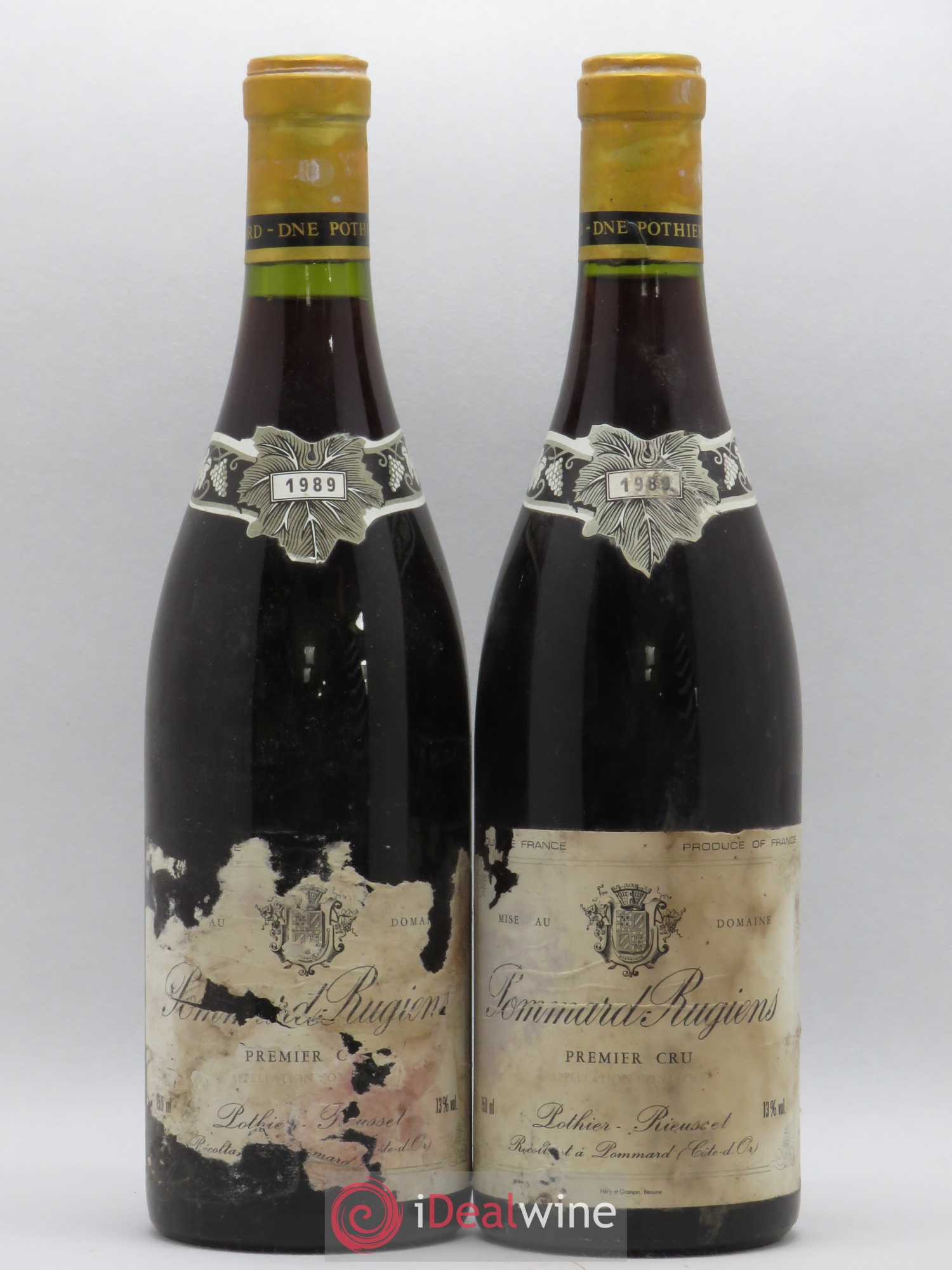 Pommard 1er Cru Rugiens Pothier Rieusset 1989 - Lotto di 2 bottiglie - 0