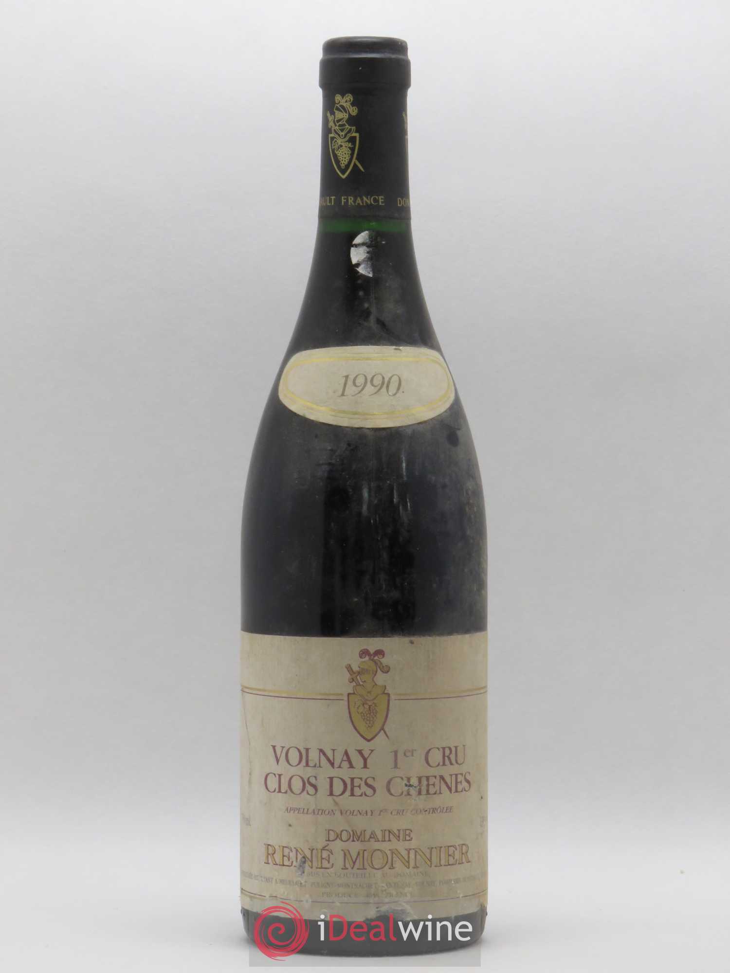 Volnay 1er Cru Clos des Chênes Domaine René Monnier 1990 - Lot de 1 bouteille - 0